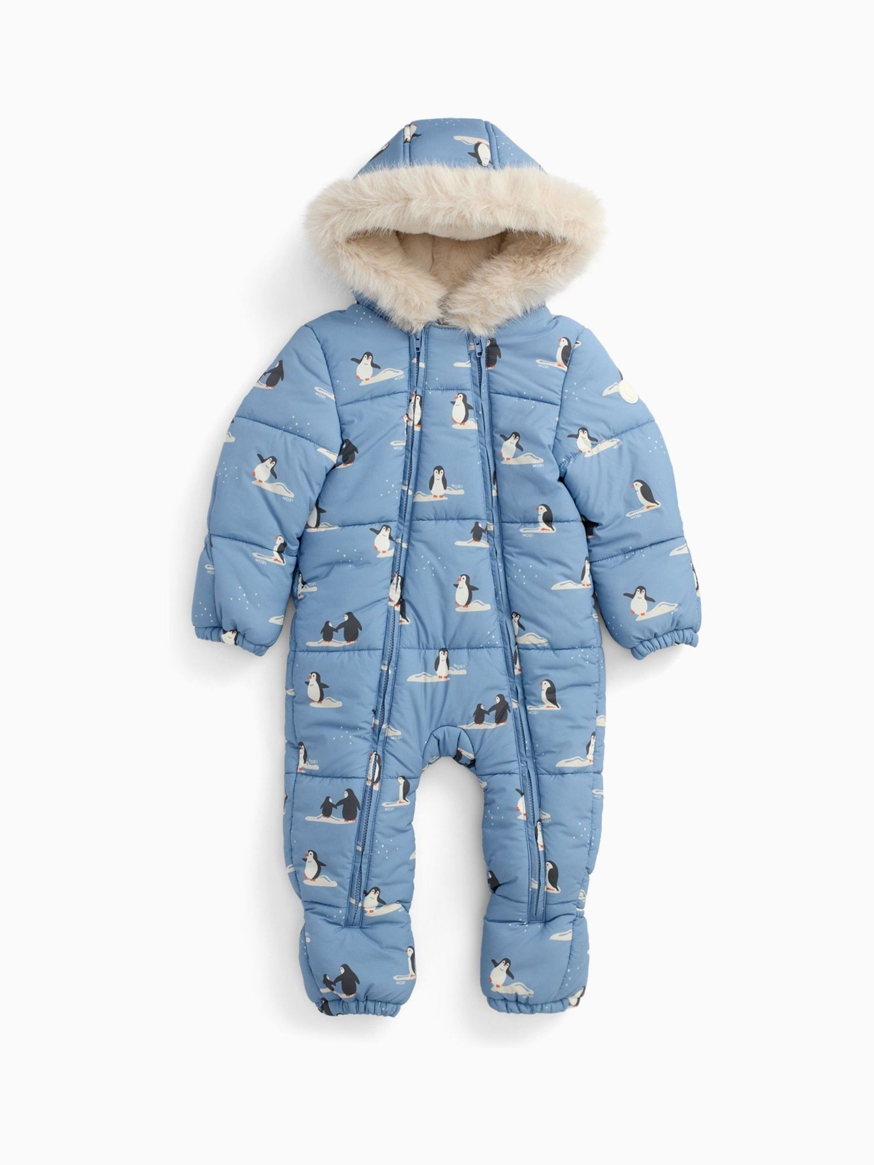 MORI Blue Cosy Zip-Up Lined Snowsuit - Image 3 of 7