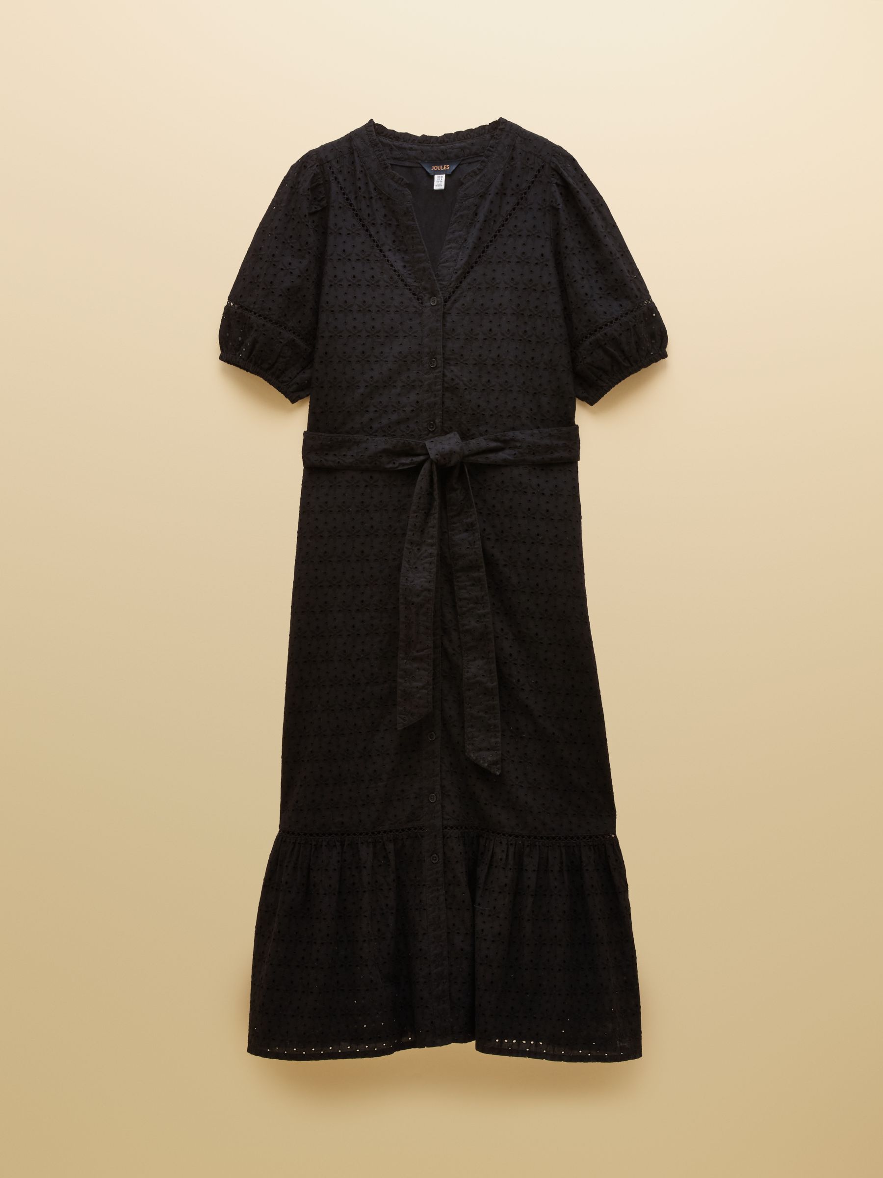 Susanna Black Short Sleeve Broderie Midi Dress - Image 7 of 7