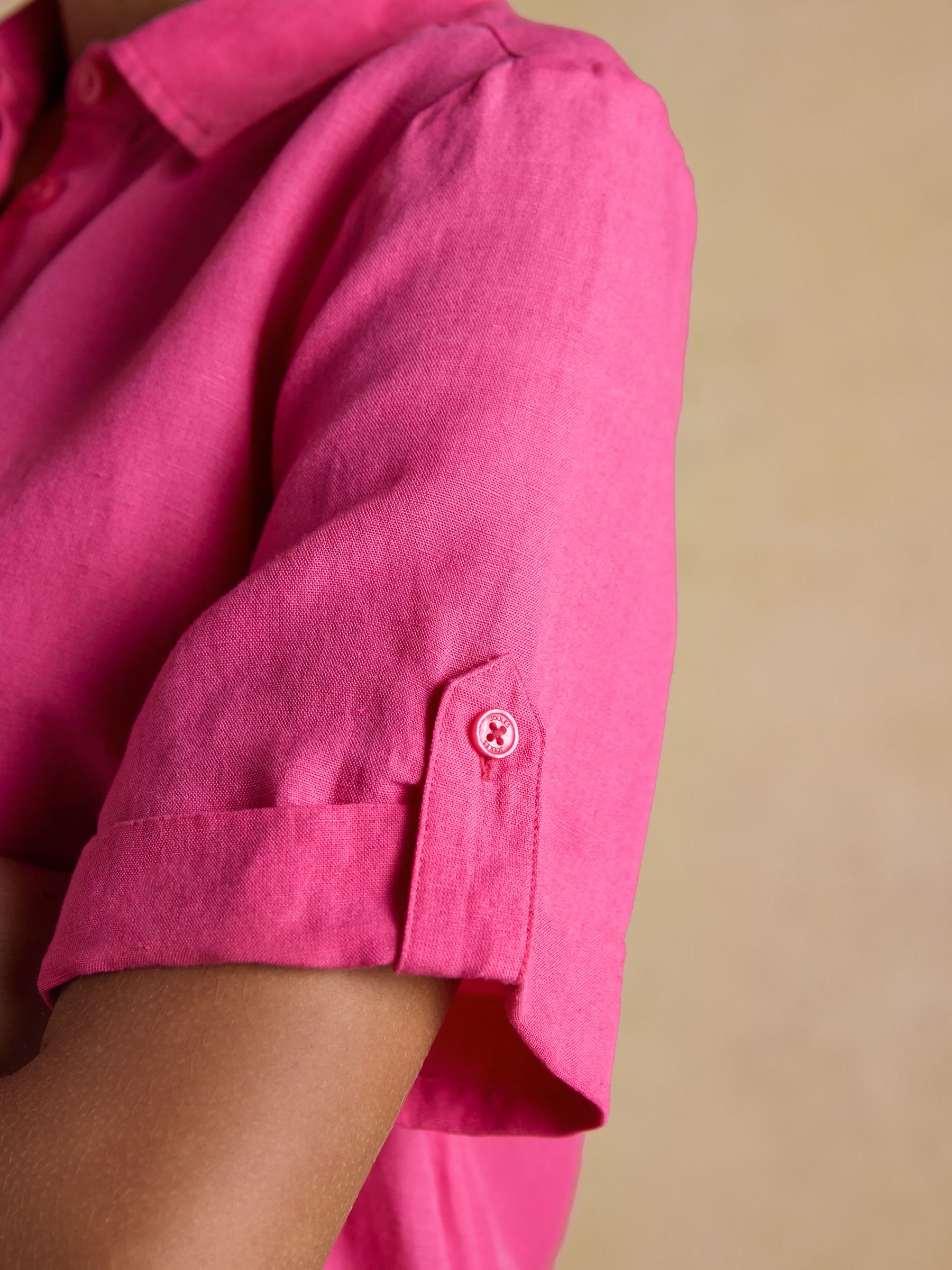 Thea Pink Shirt Dress With Bias Hem Frill - Image 4 of 7