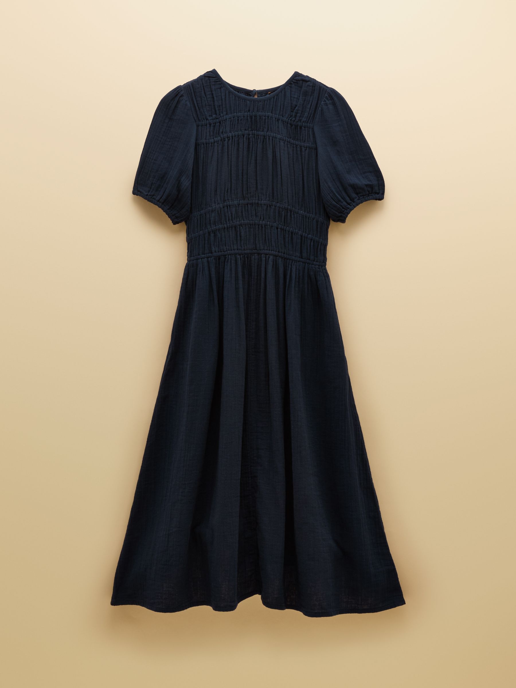 Ella Navy Double Cloth Midi Dress - Image 8 of 8