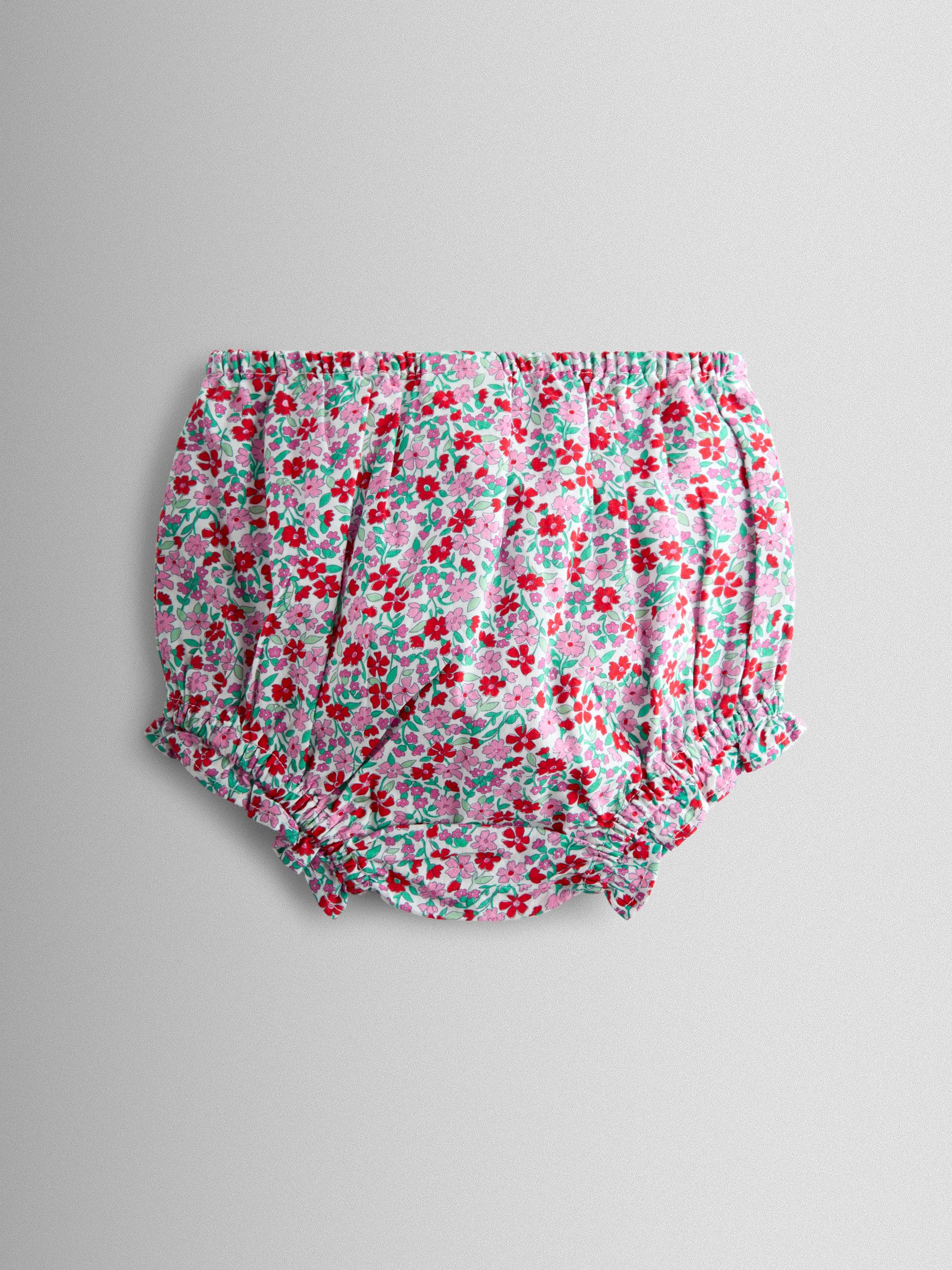 Red Floral Smocked Floral Baby Dress - Image 5 of 7