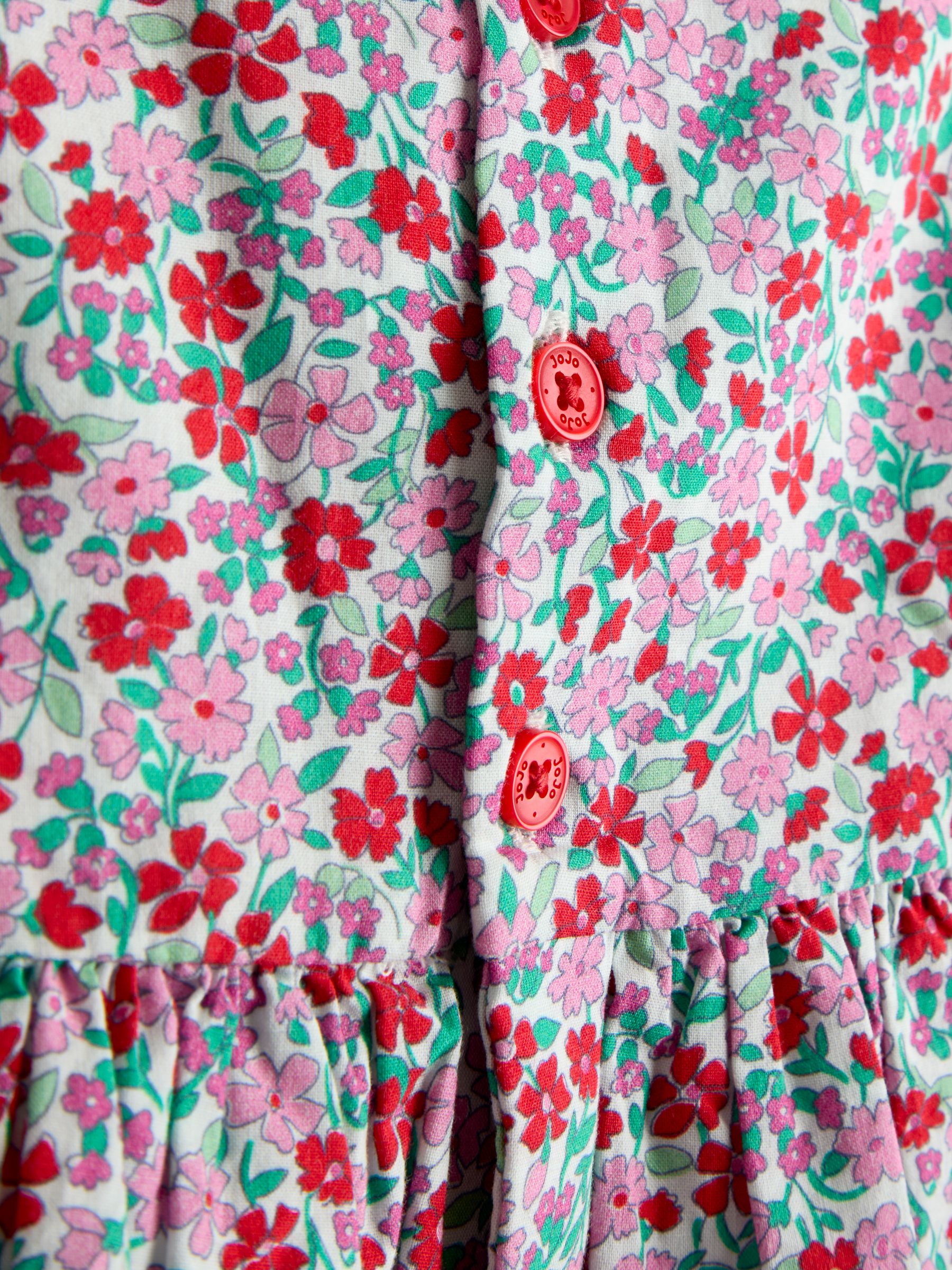 Red Floral Smocked Floral Baby Dress - Image 7 of 7 Red Floral Smocked Floral Baby Dress - Image 7 of 7