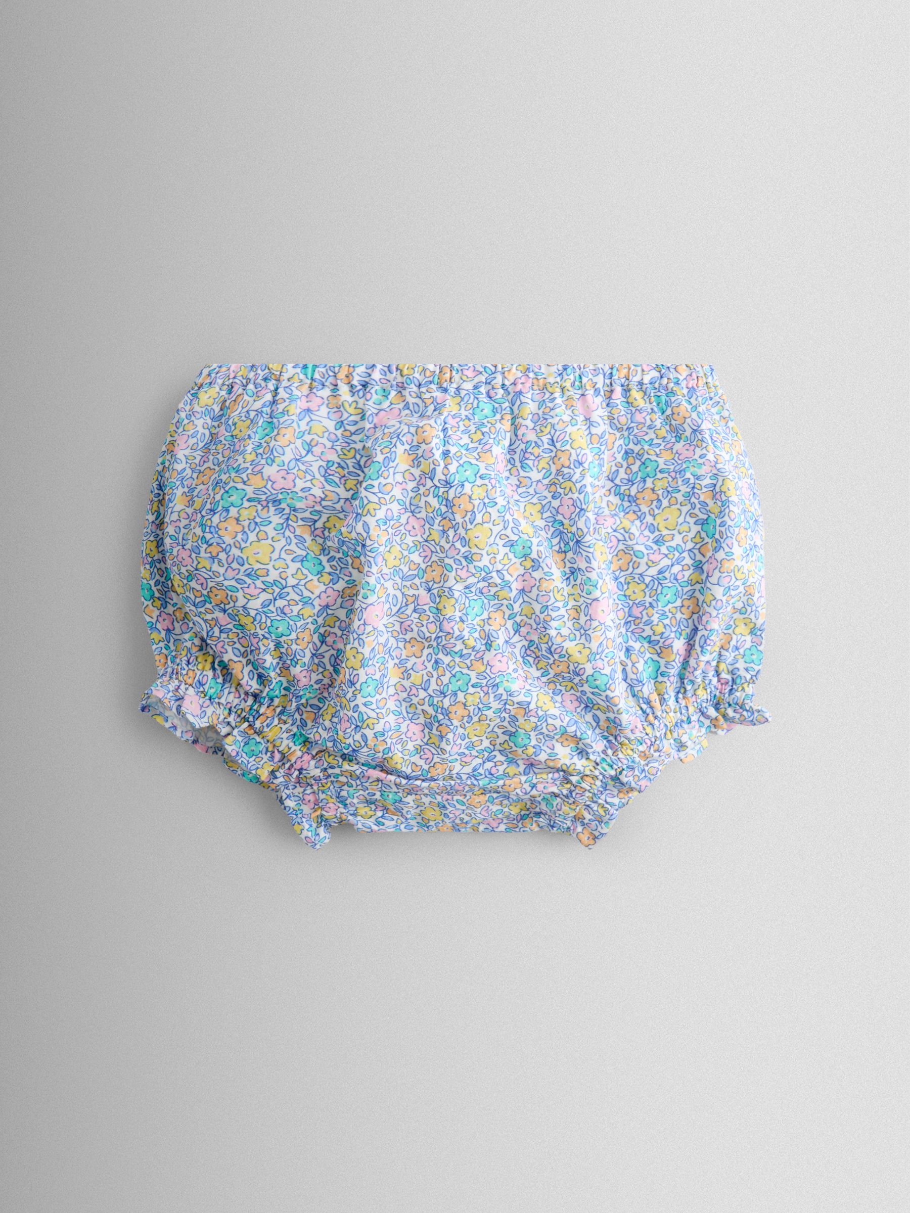 Blue Floral Sleeveless Smocked Floral Dress - Image 4 of 7