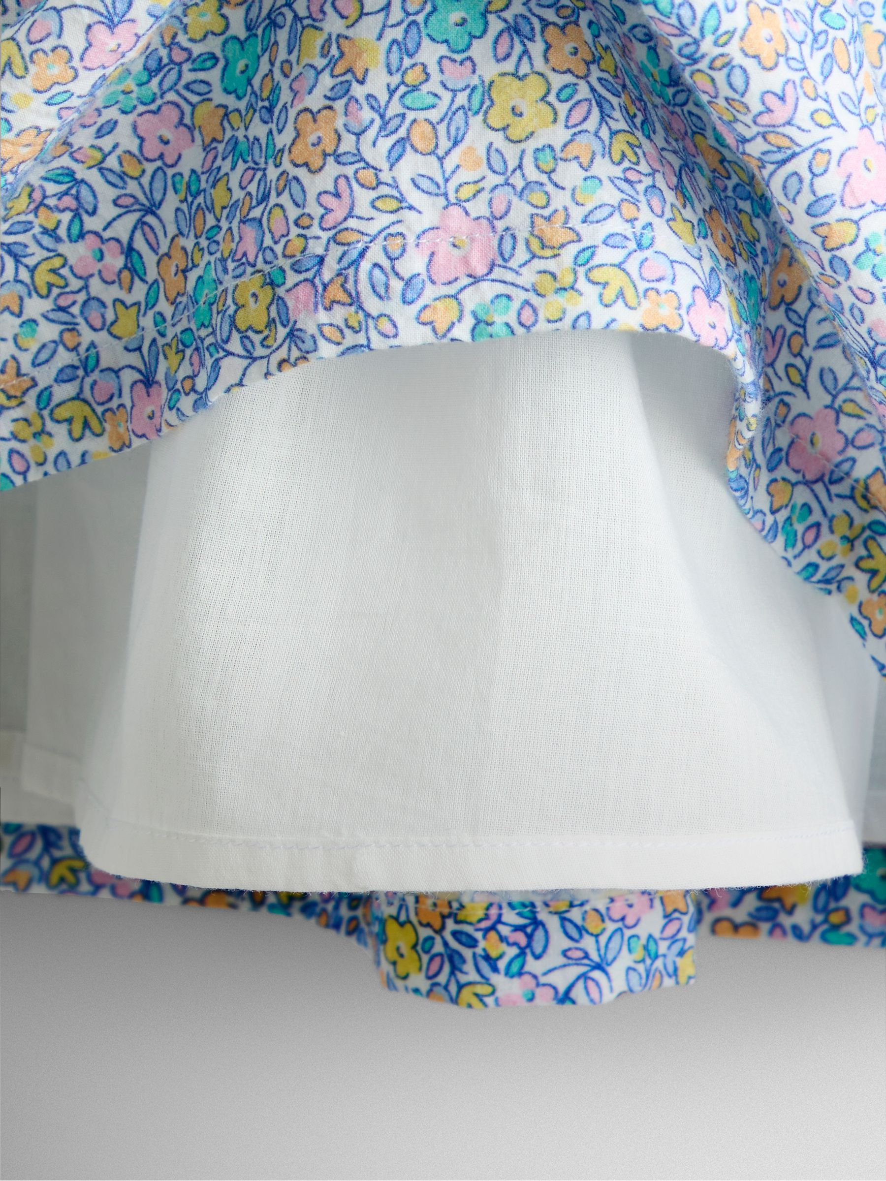 Blue Floral Sleeveless Smocked Floral Dress - Image 7 of 7 Blue Floral Sleeveless Smocked Floral Dress - Image 7 of 7