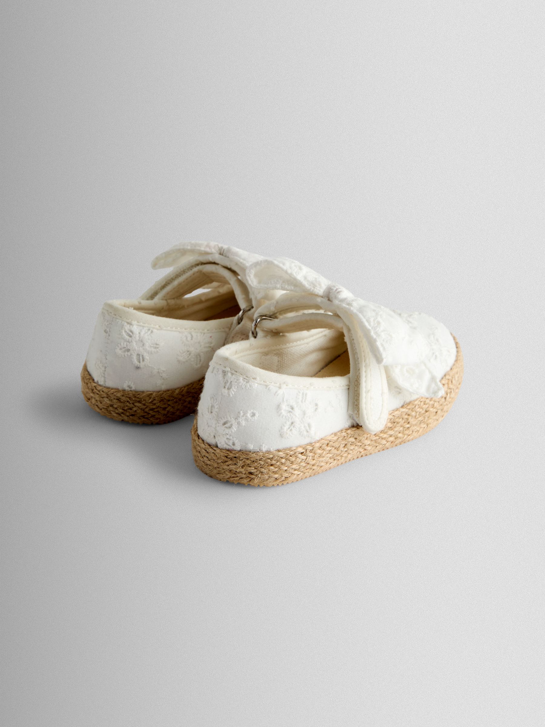 White Broderie Bow Strap Ballet Pumps - Image 2 of 4