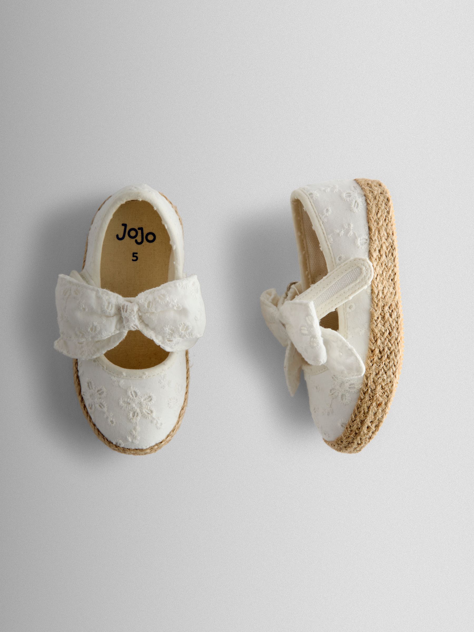 White Broderie Bow Strap Ballet Pumps - Image 3 of 4
