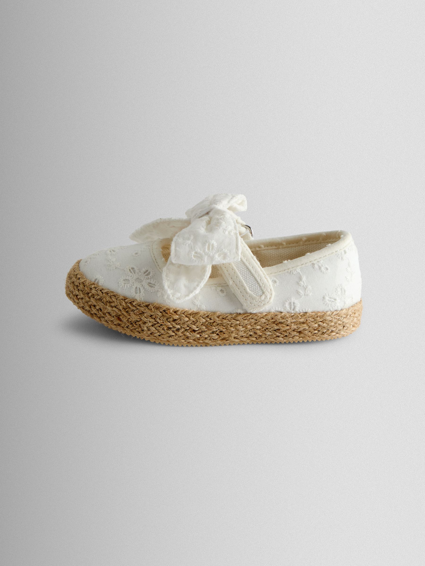 White Broderie Bow Strap Ballet Pumps - Image 4 of 4