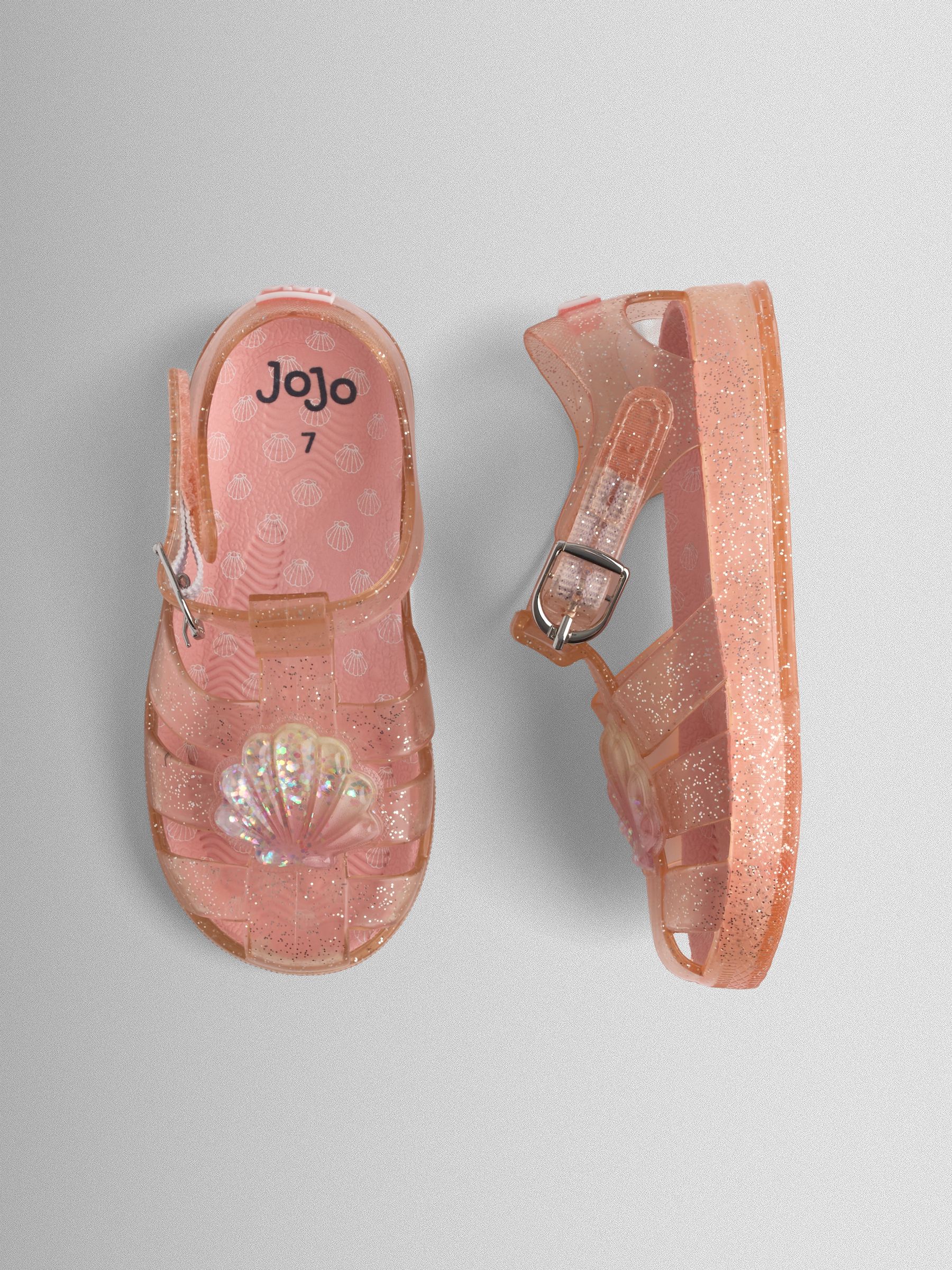 Light Pink Shell Jelly Sandals | JoJo Maman Bébé USA