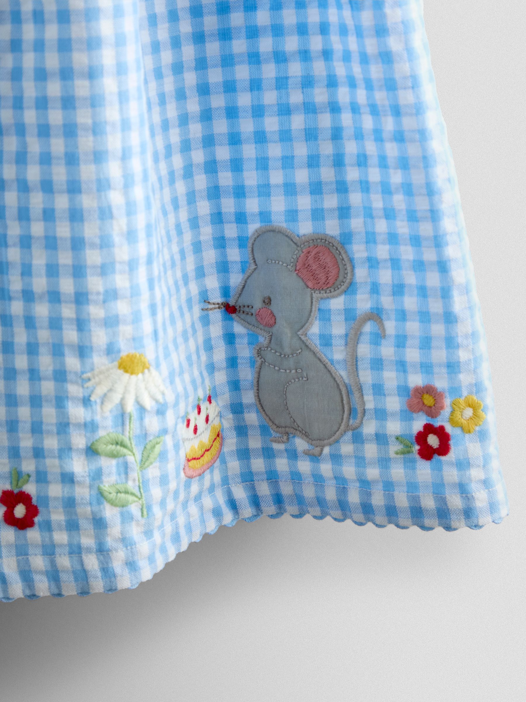 Blue Appliqué Mouse Collared Sleeveless Dress - Image 3 of 4