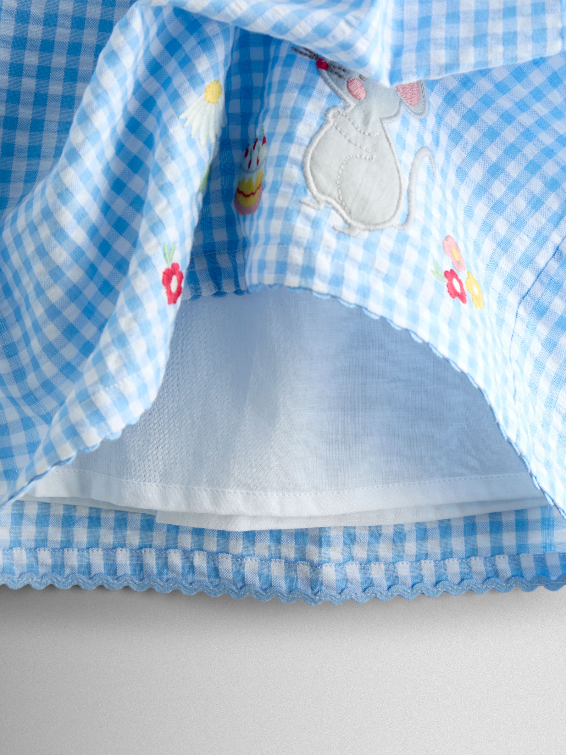 Blue Appliqué Mouse Collared Sleeveless Dress - Image 4 of 4