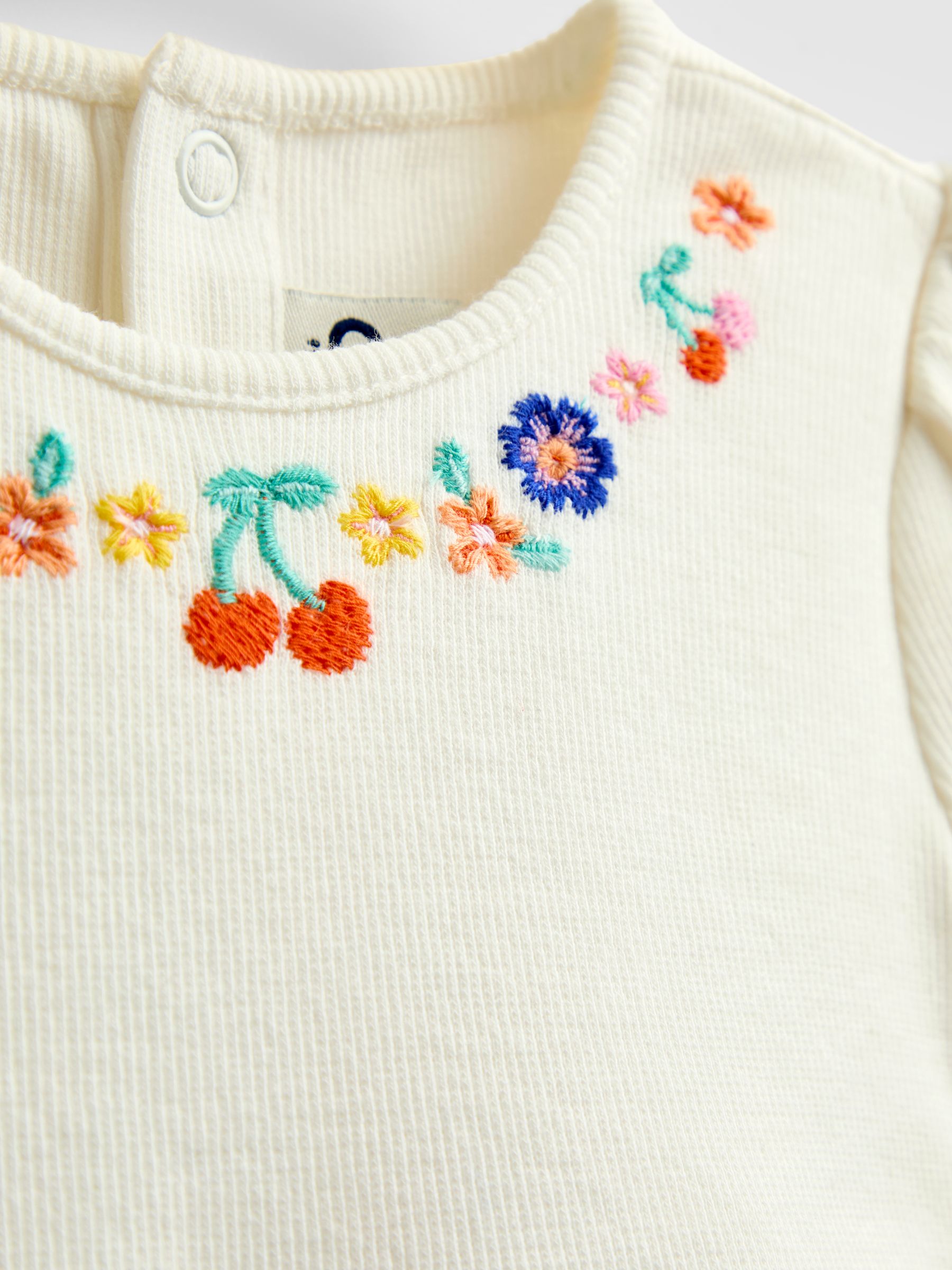 Pink Gingham Fruit Embroidered Seersucker Combo Dress - Image 5 of 5