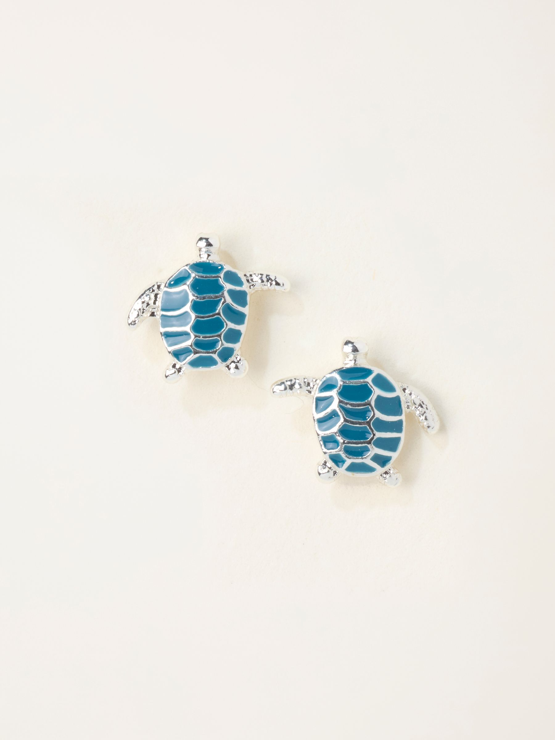 Teal Blue Turtle Studs Earrings - Image 1 of 2