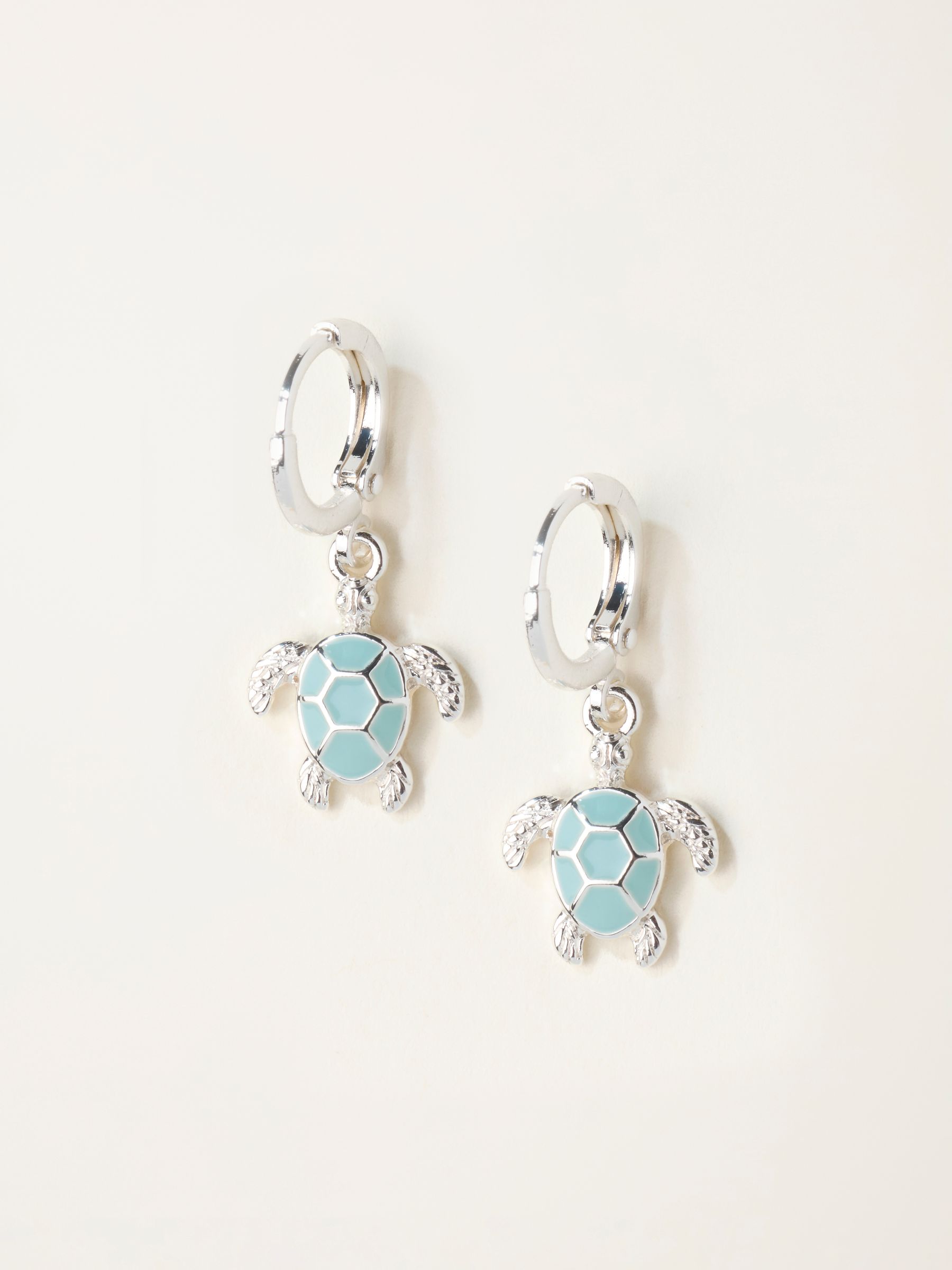Silver Tone Turtle Drop Earrings - Image 1 of 2