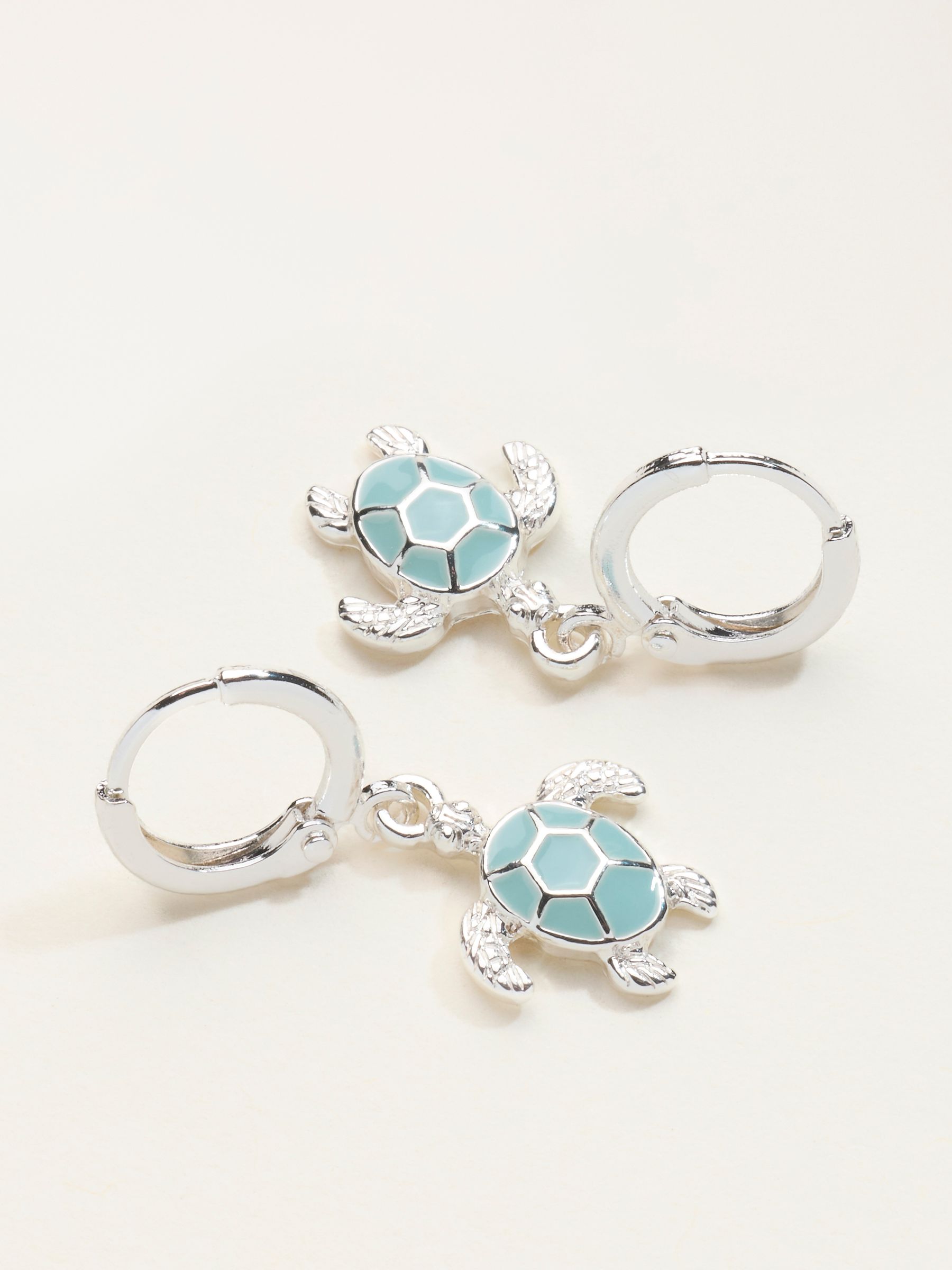 Silver Tone Turtle Drop Earrings - Image 2 of 2