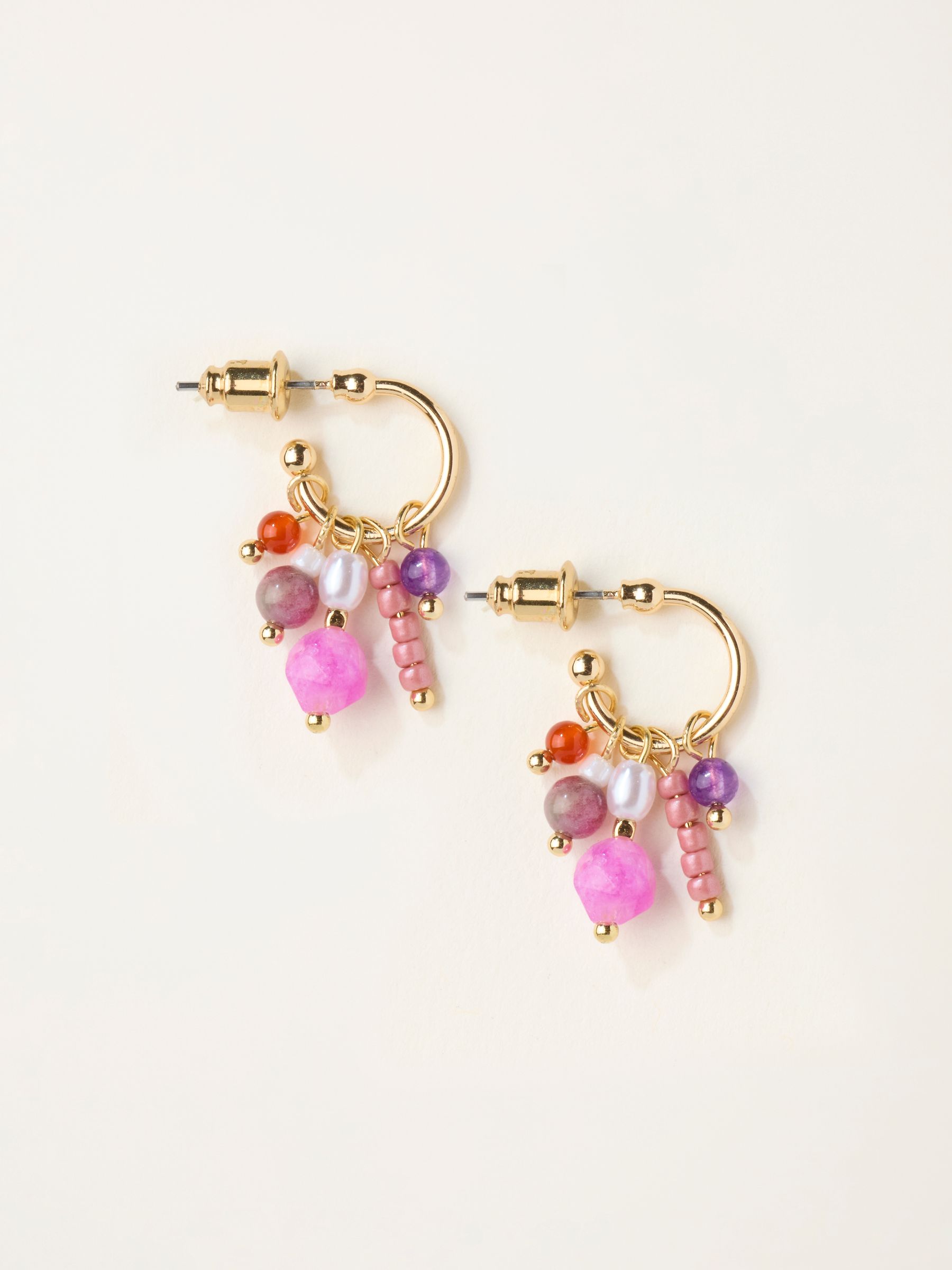 Pink Bead Charm Earrings - Image 1 of 2