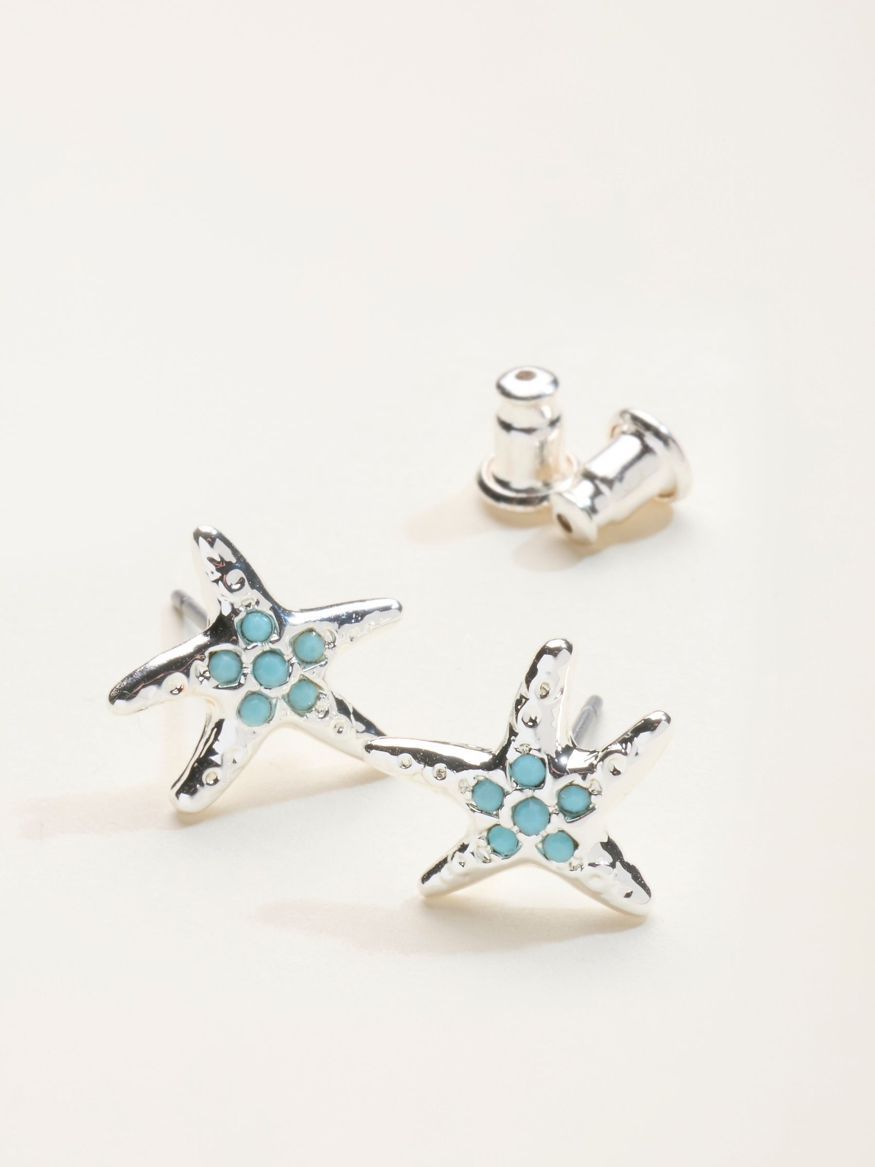 Turquoise Blue Turquoise Starfish Stud Earrings - Image 2 of 2