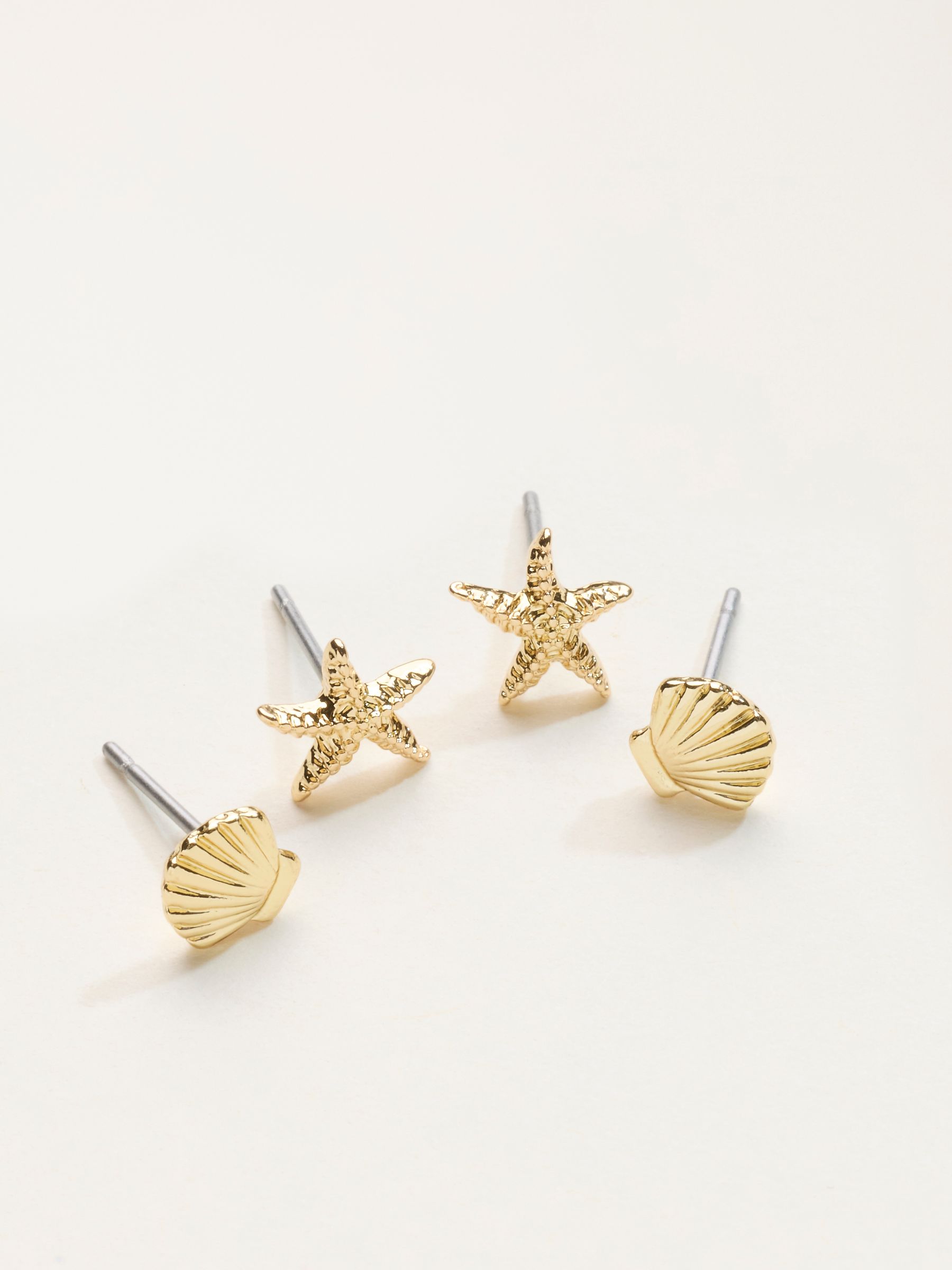 Gold Tone 2 Pack of Seaside Stud Earrings - Image 2 of 2