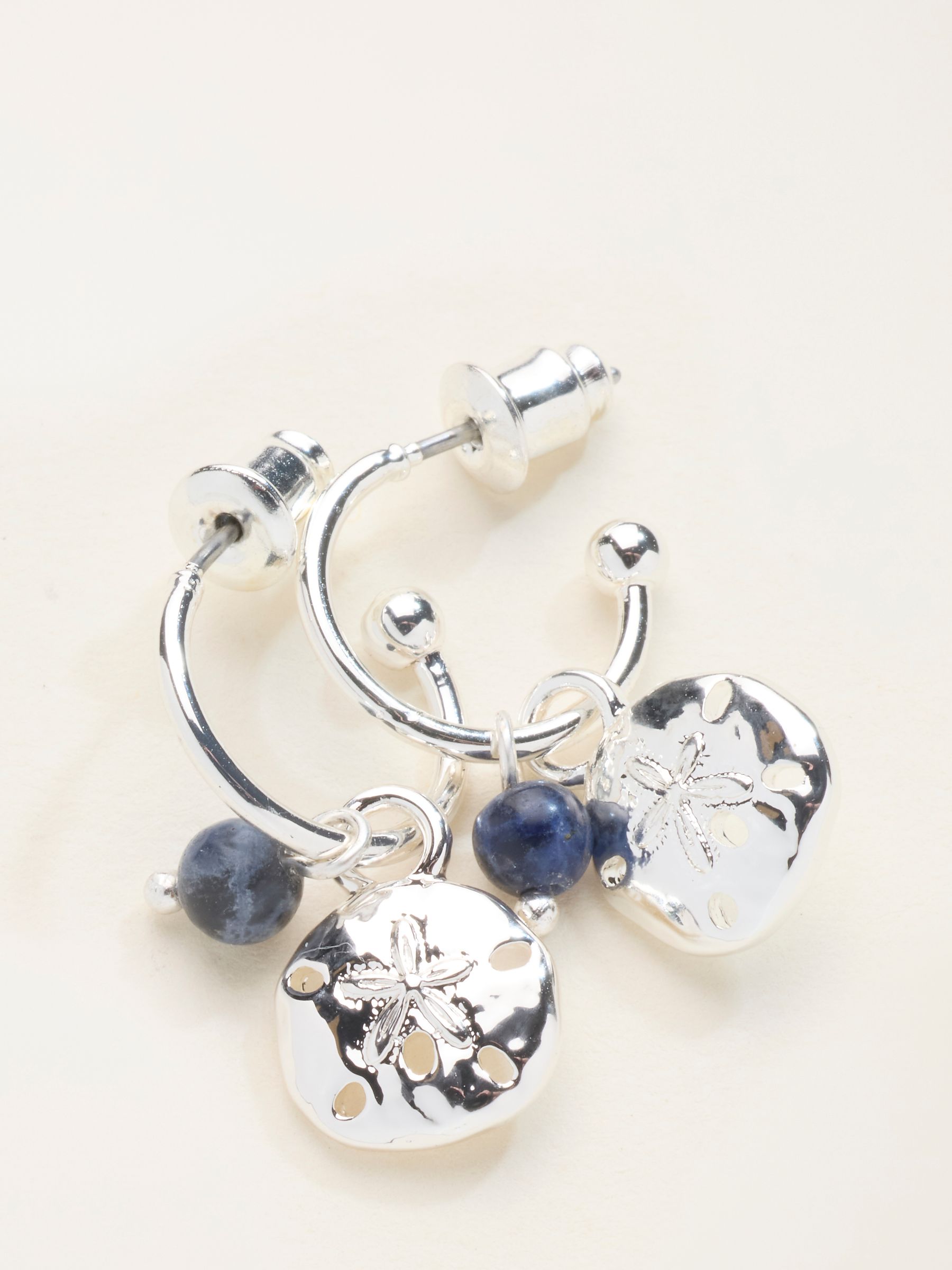 Silver Tone Charm Drop Earrings - Image 2 of 2