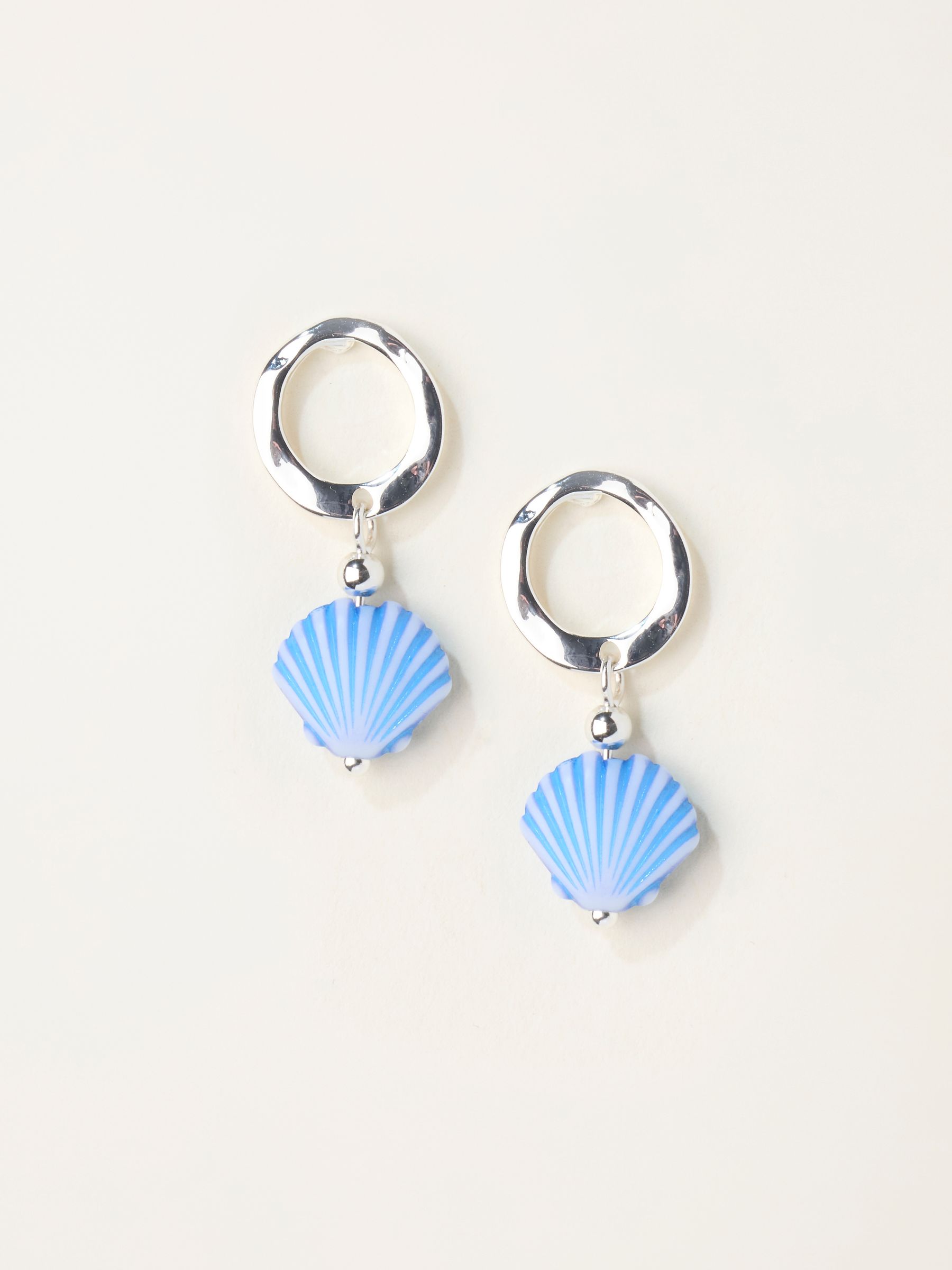 Blue Shell Drop Earrings - Image 3 of 4