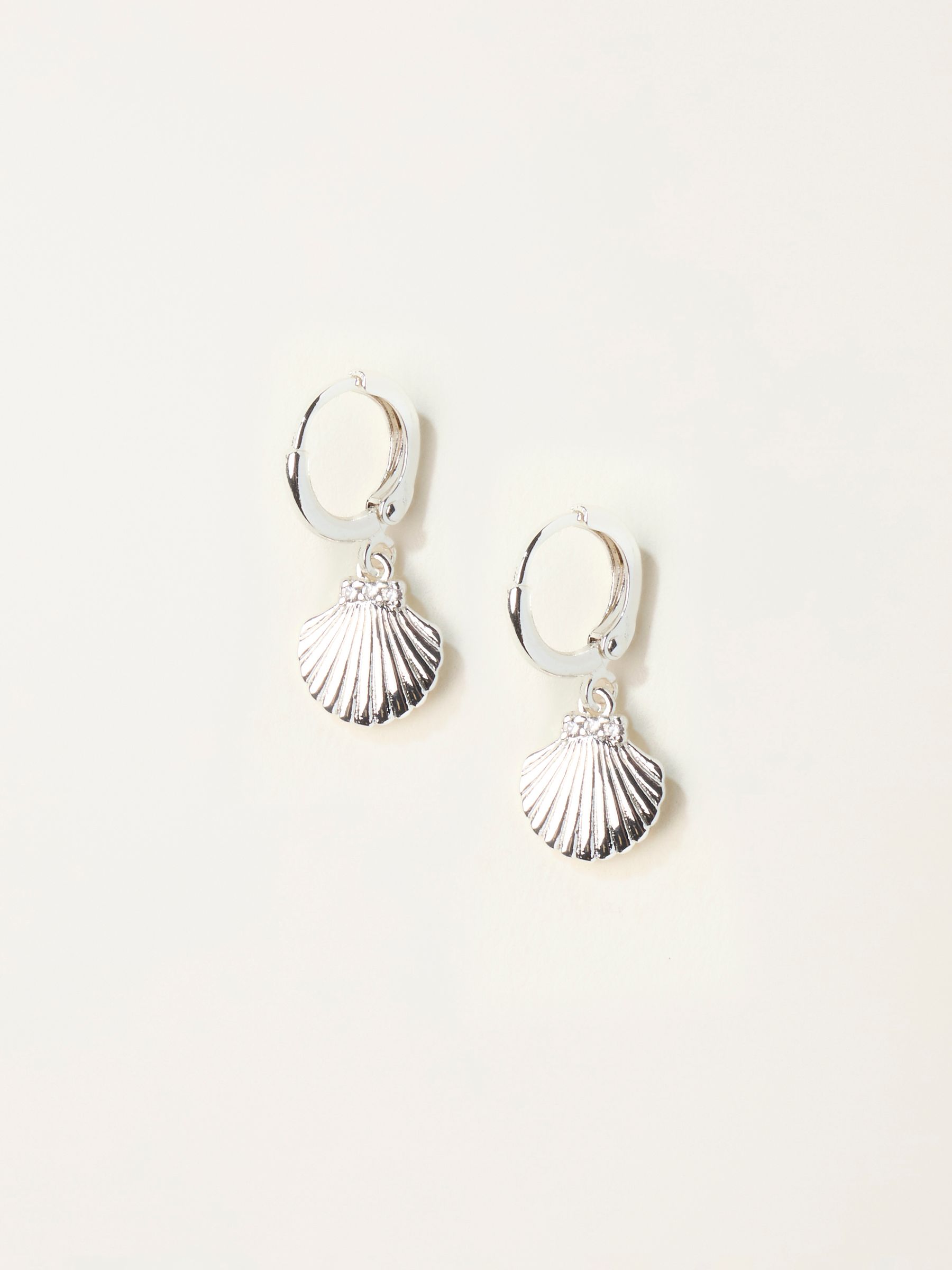 Silver Tone Shell Charm Earrings - Image 1 of 2