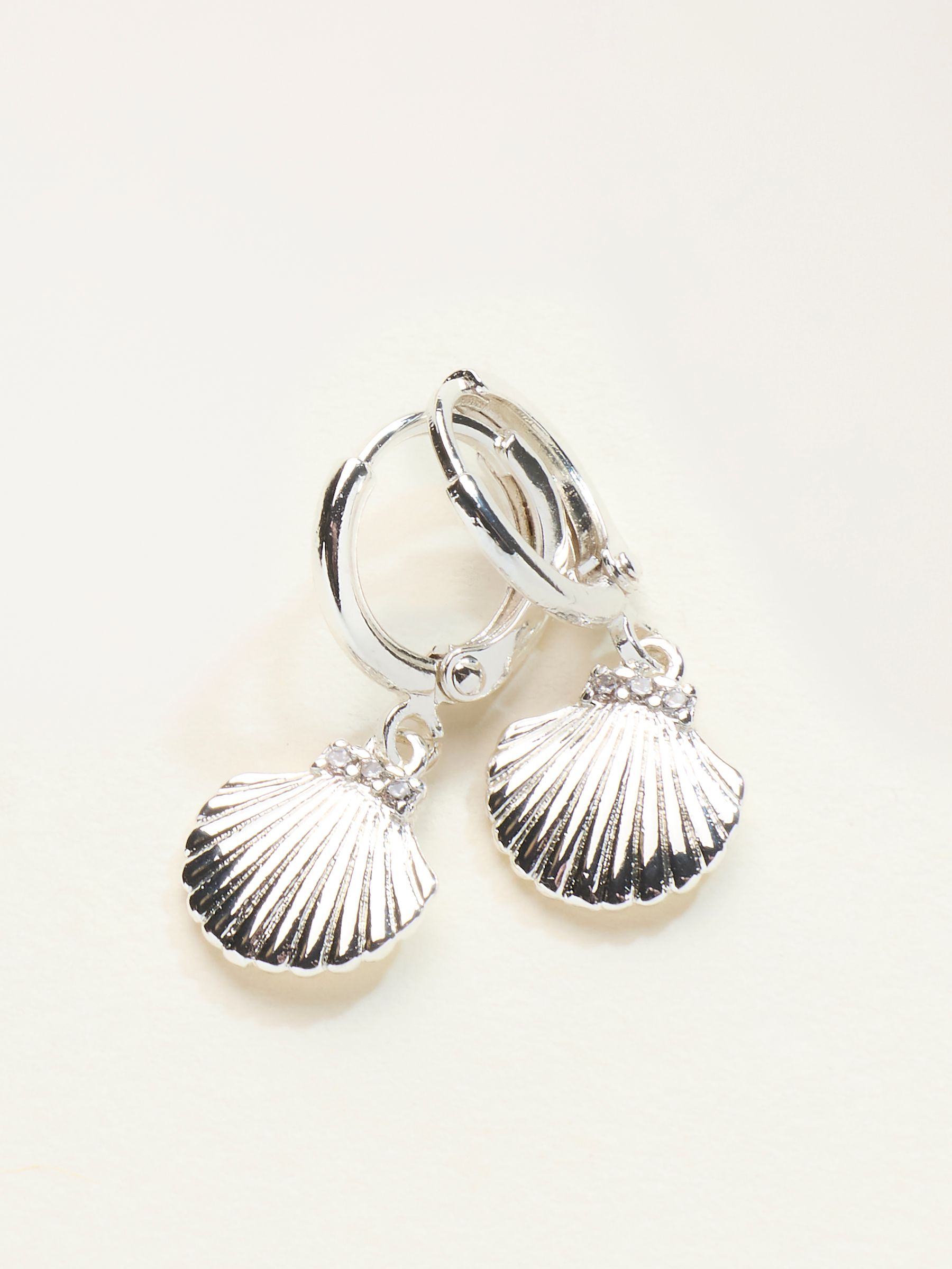 Silver Tone Shell Charm Earrings - Image 2 of 2