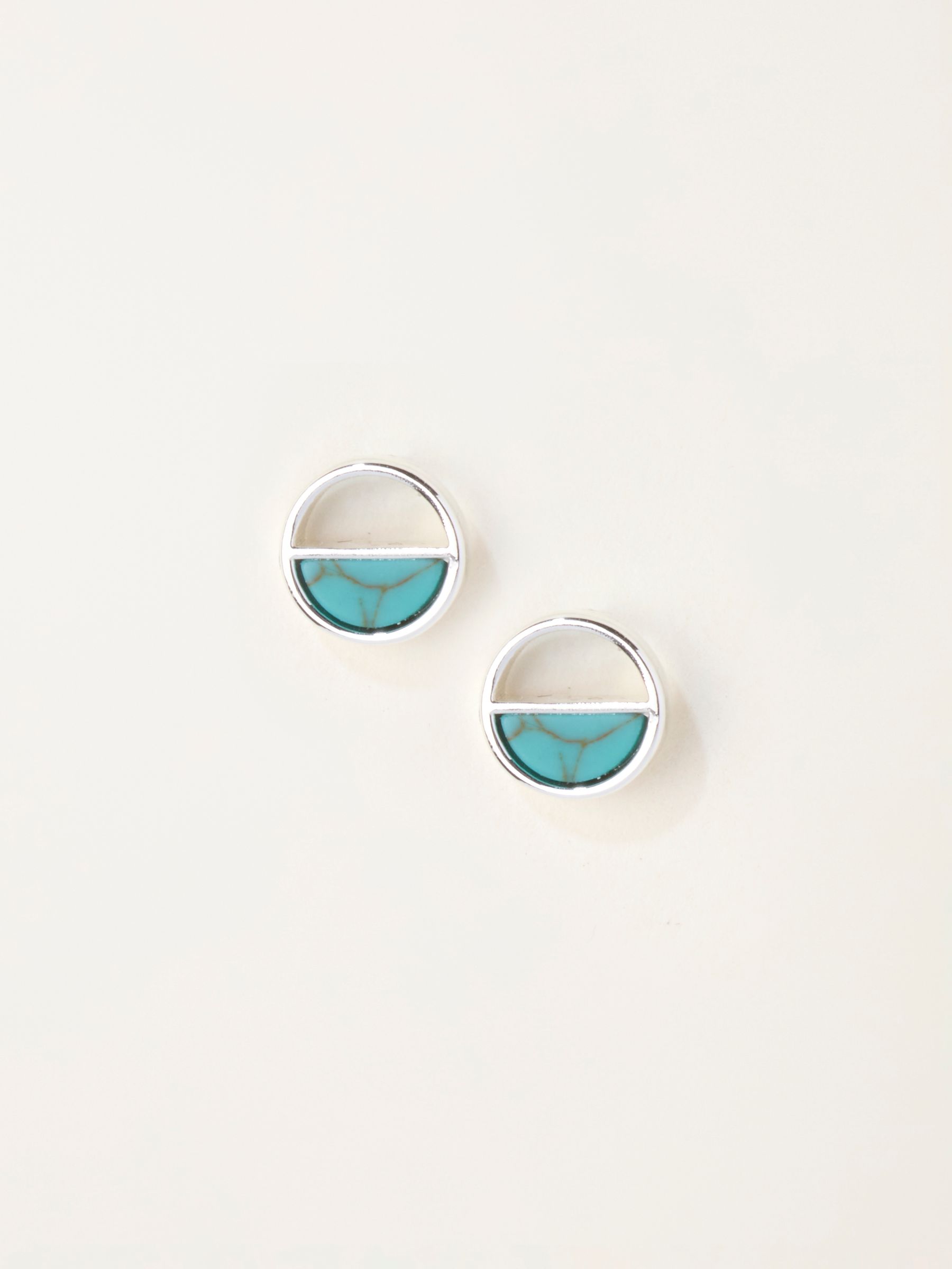 Turquoise Blue Half Circle Studs - Image 1 of 2