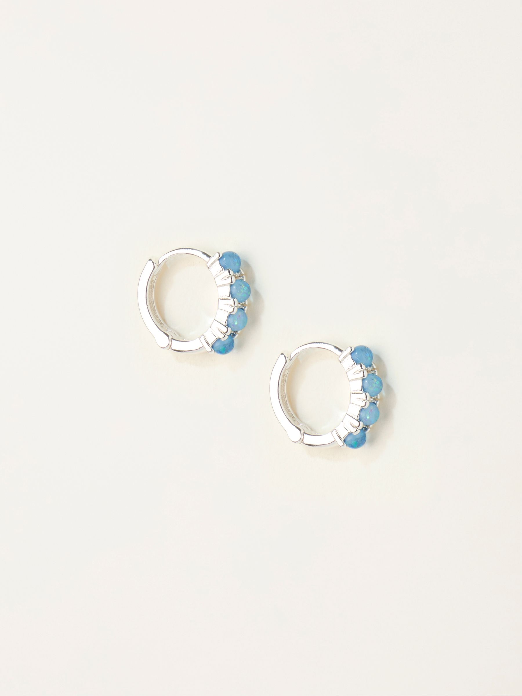 Turquoise Blue Huggie Hoops - Image 1 of 2