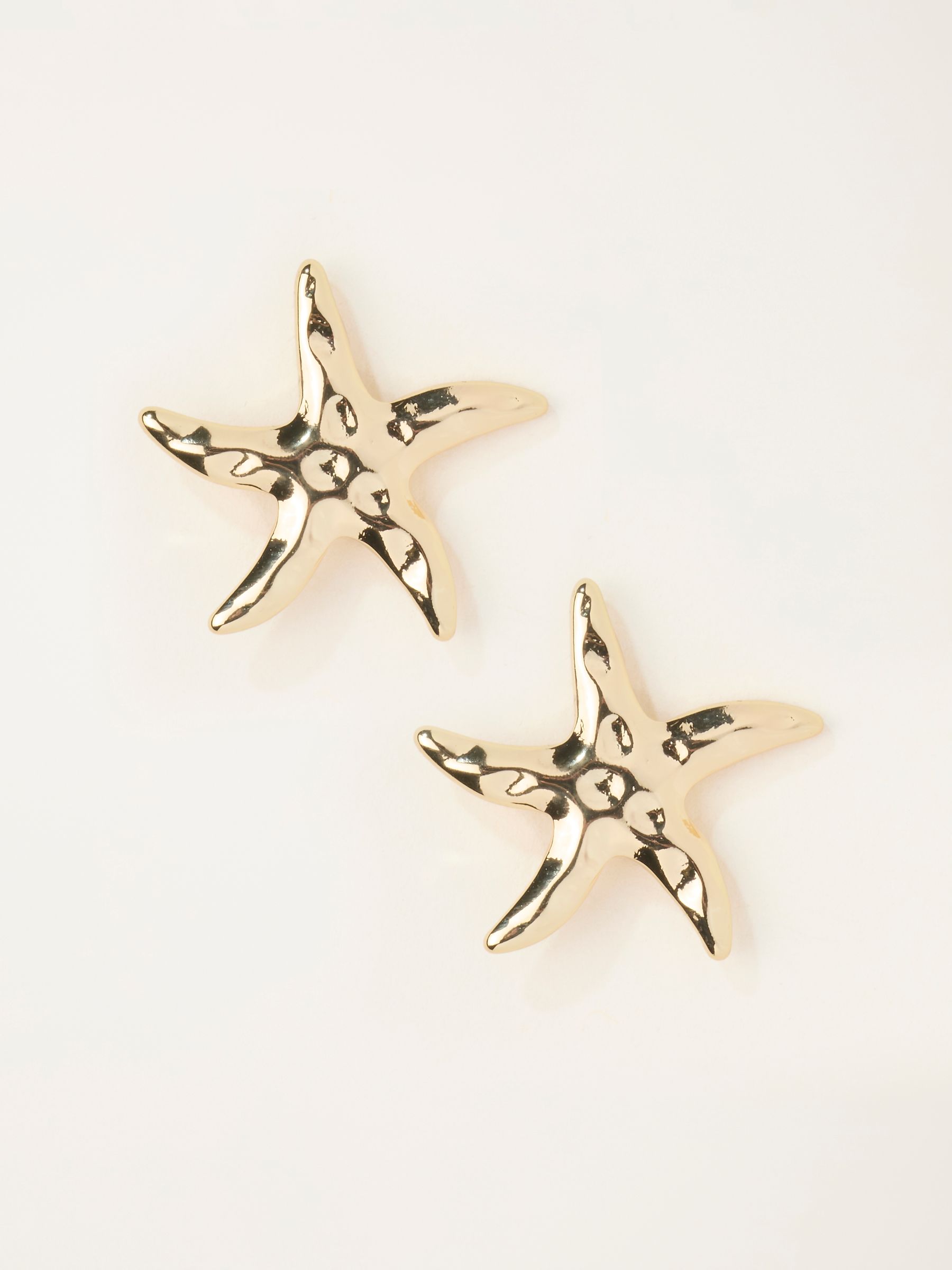 Gold Tone Large Starfish Earrings - Image 1 of 2