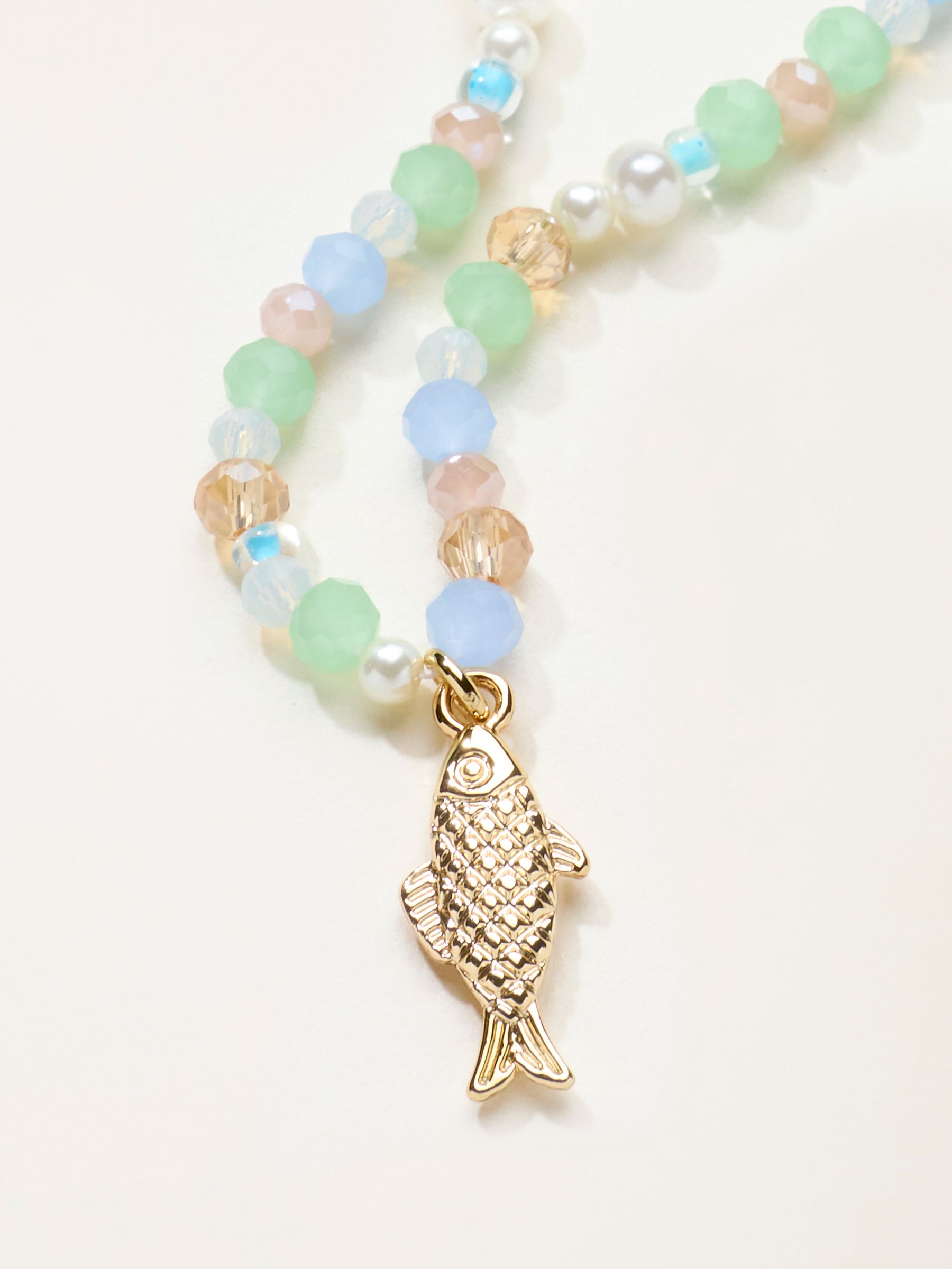 Gold Tone Beaded Fish Bracelet - Image 2 of 2