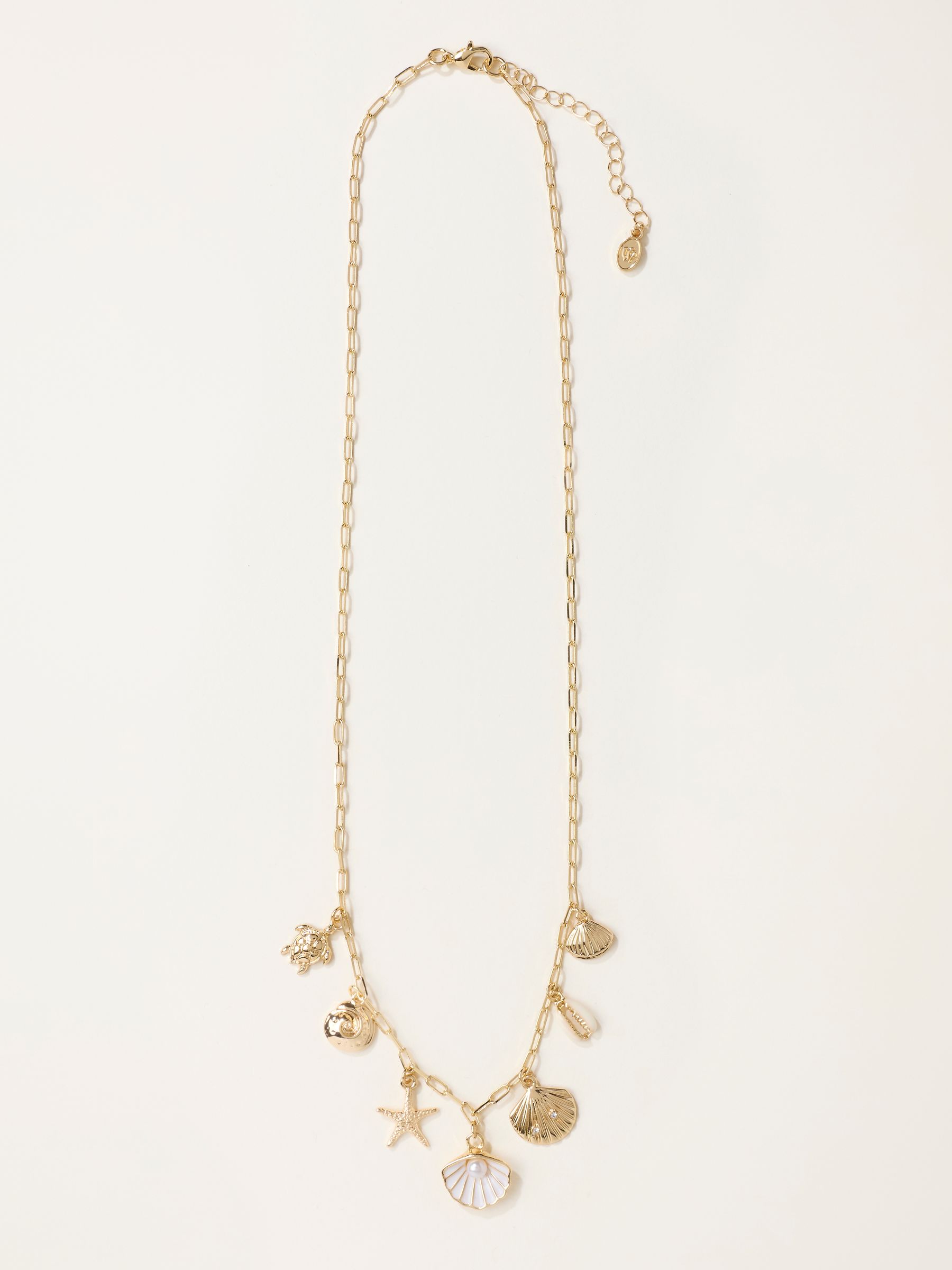 Gold Tone Sealife Charm Necklace - Image 1 of 2