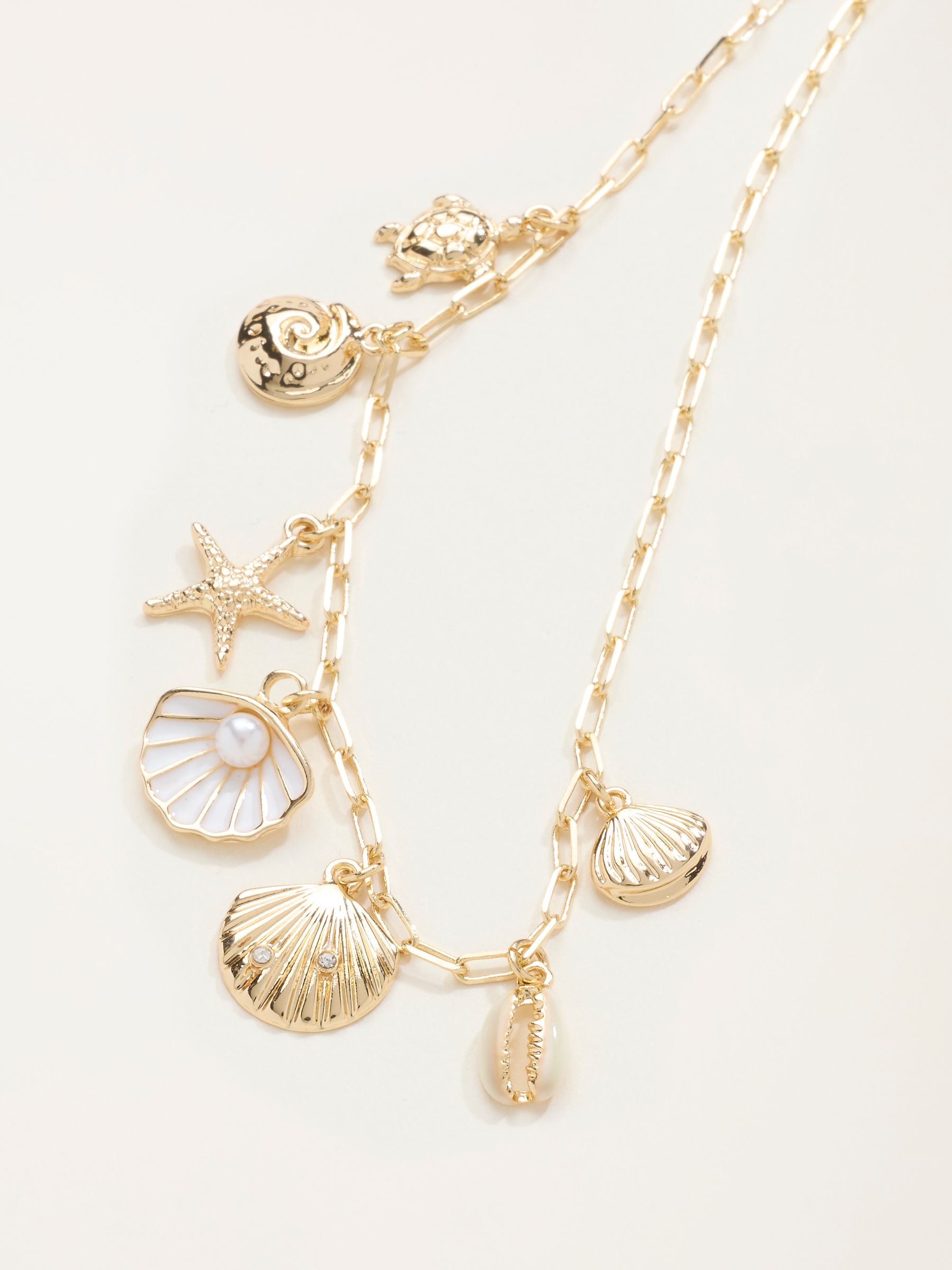 Gold Tone Sealife Charm Necklace - Image 4 of 4