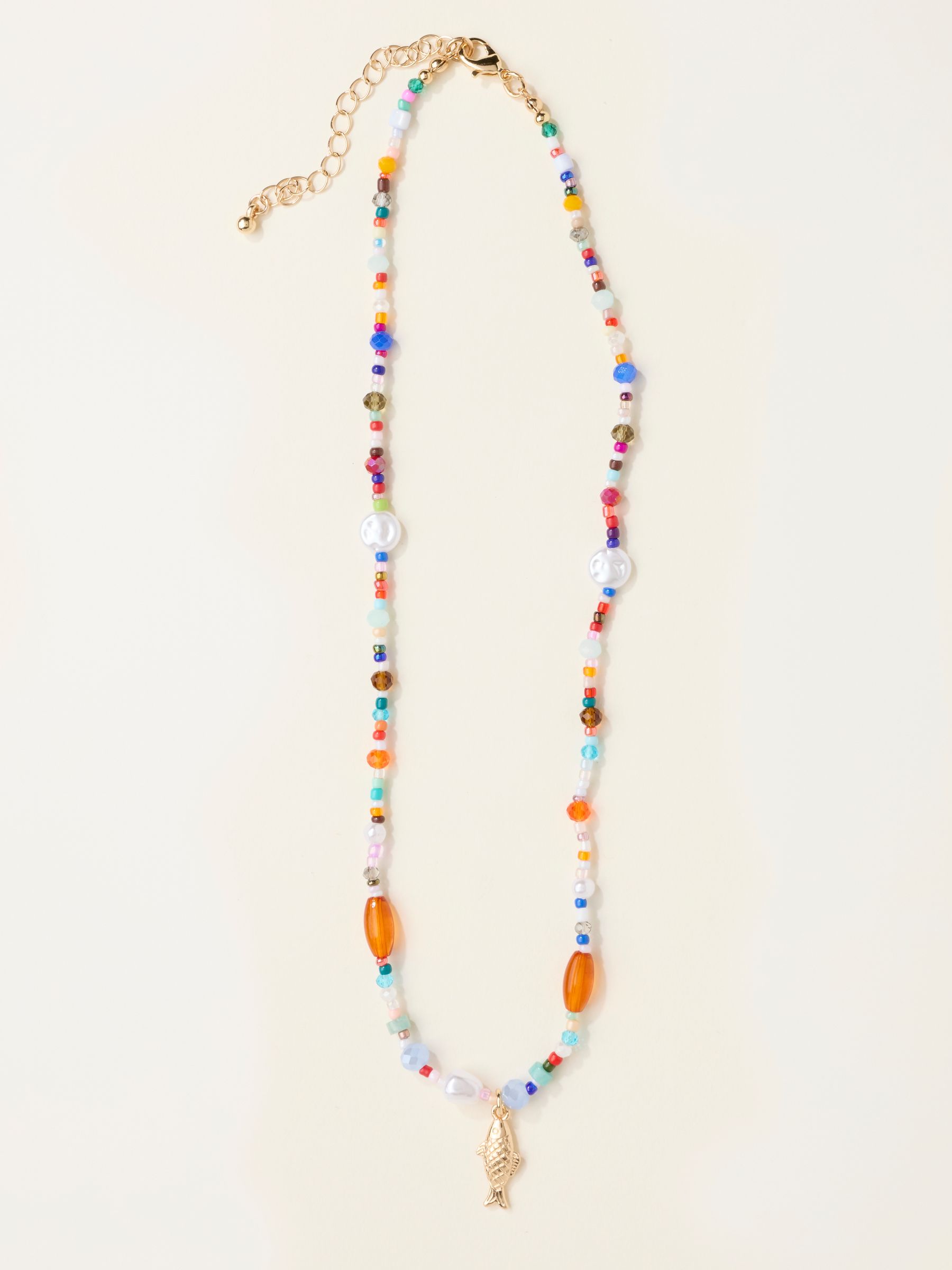 Multi Beaded Fish Necklace - Image 1 of 2