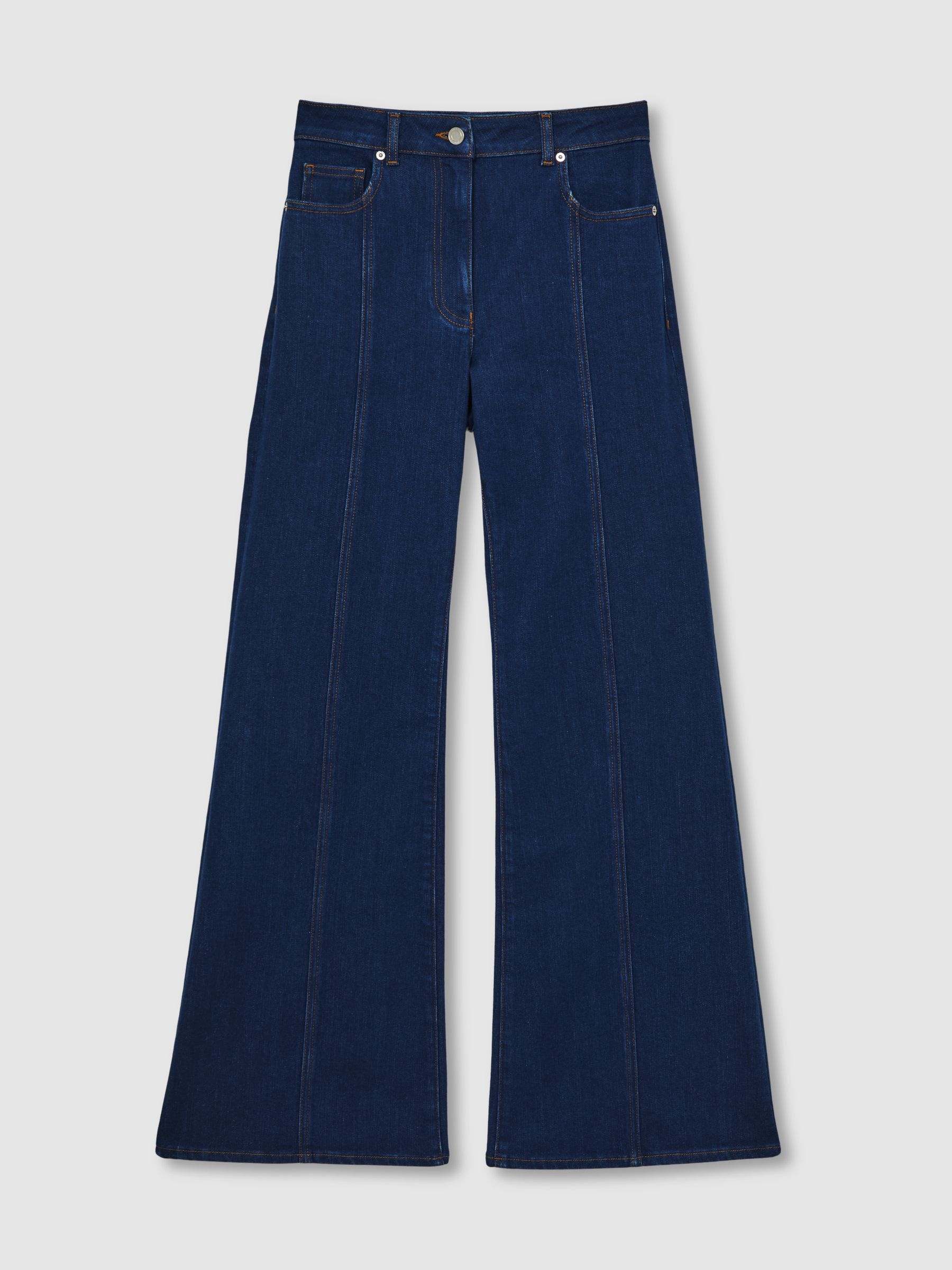 Petite Flared Seam-Detail Jeans in Blue - Image 2 of 8