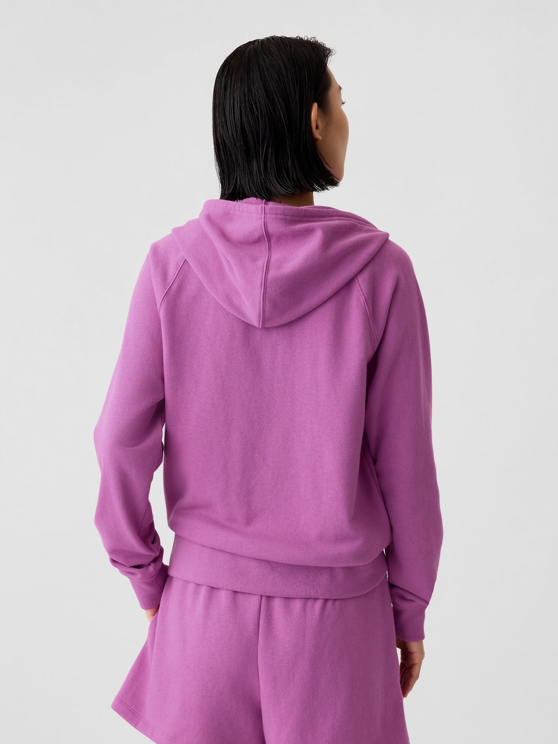 Purple Logo Zip Through Relaxed Hoodie - Image 2 of 5