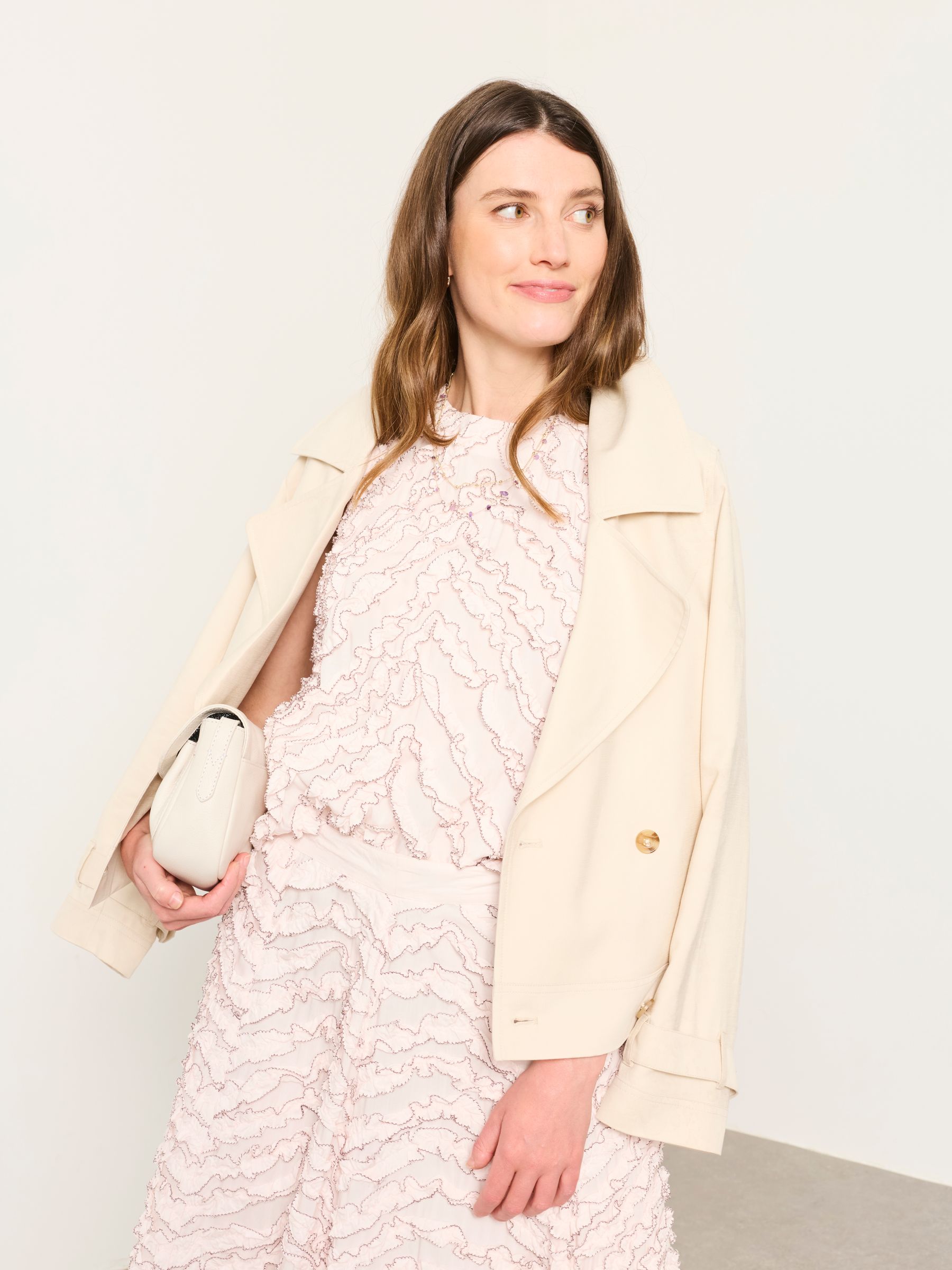 Hallie Oyster Petite Frill Top - Image 3 of 5