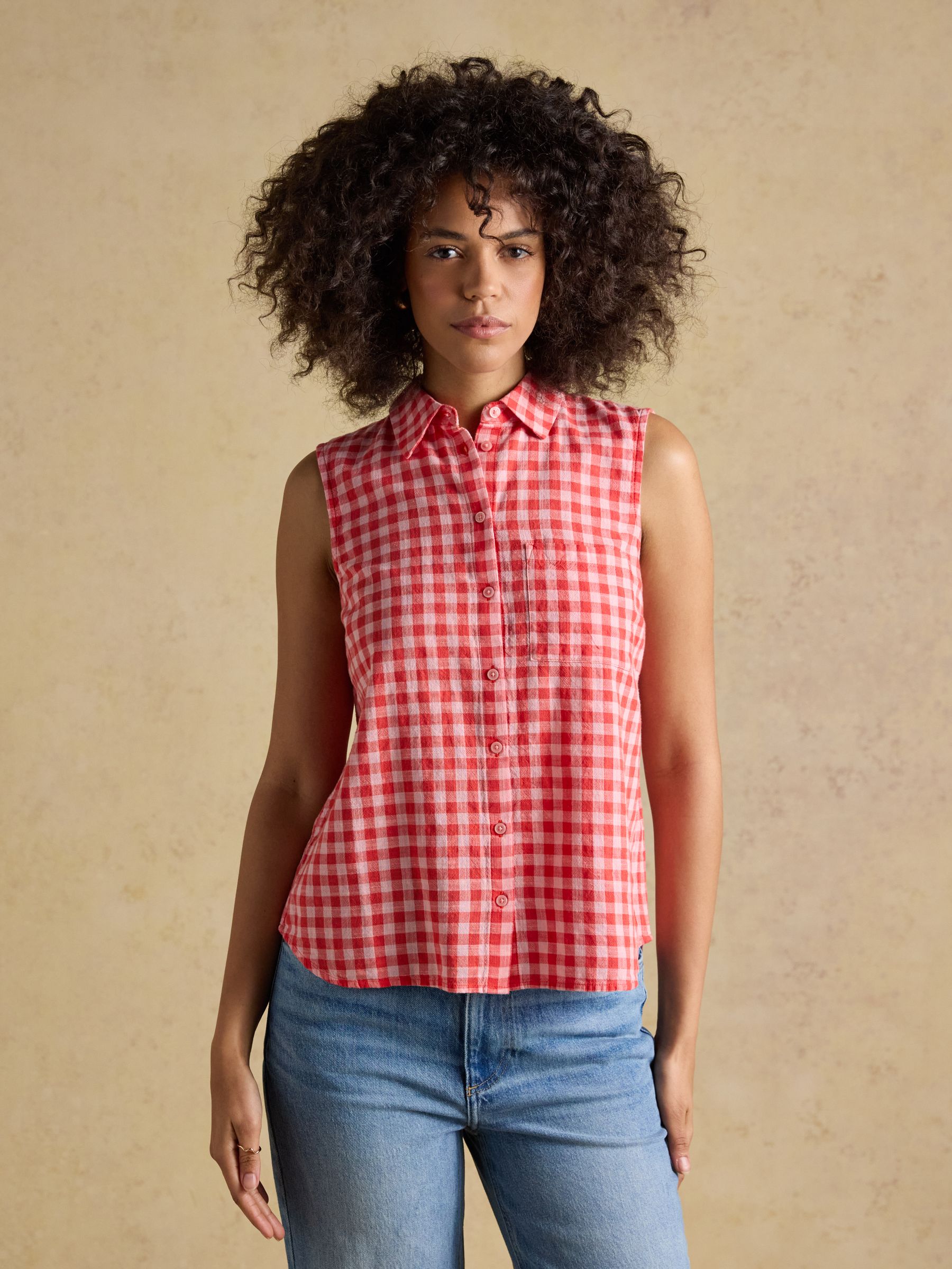 Ida Gingham Sleeveless Shirt - Image 1 of 7