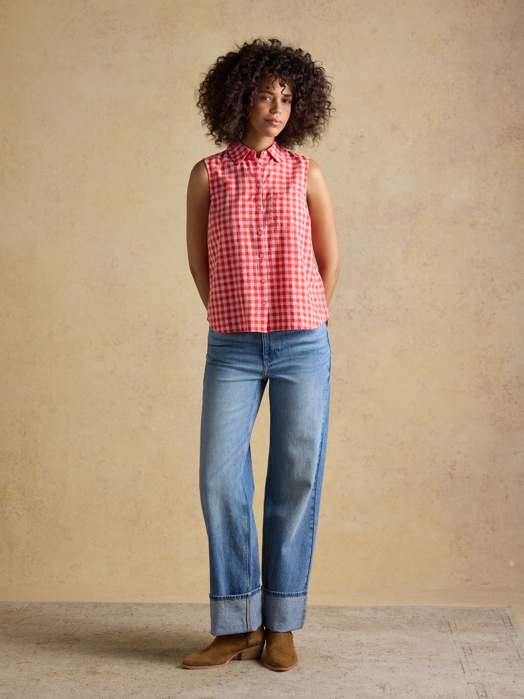 Ida Gingham Sleeveless Shirt - Image 3 of 7