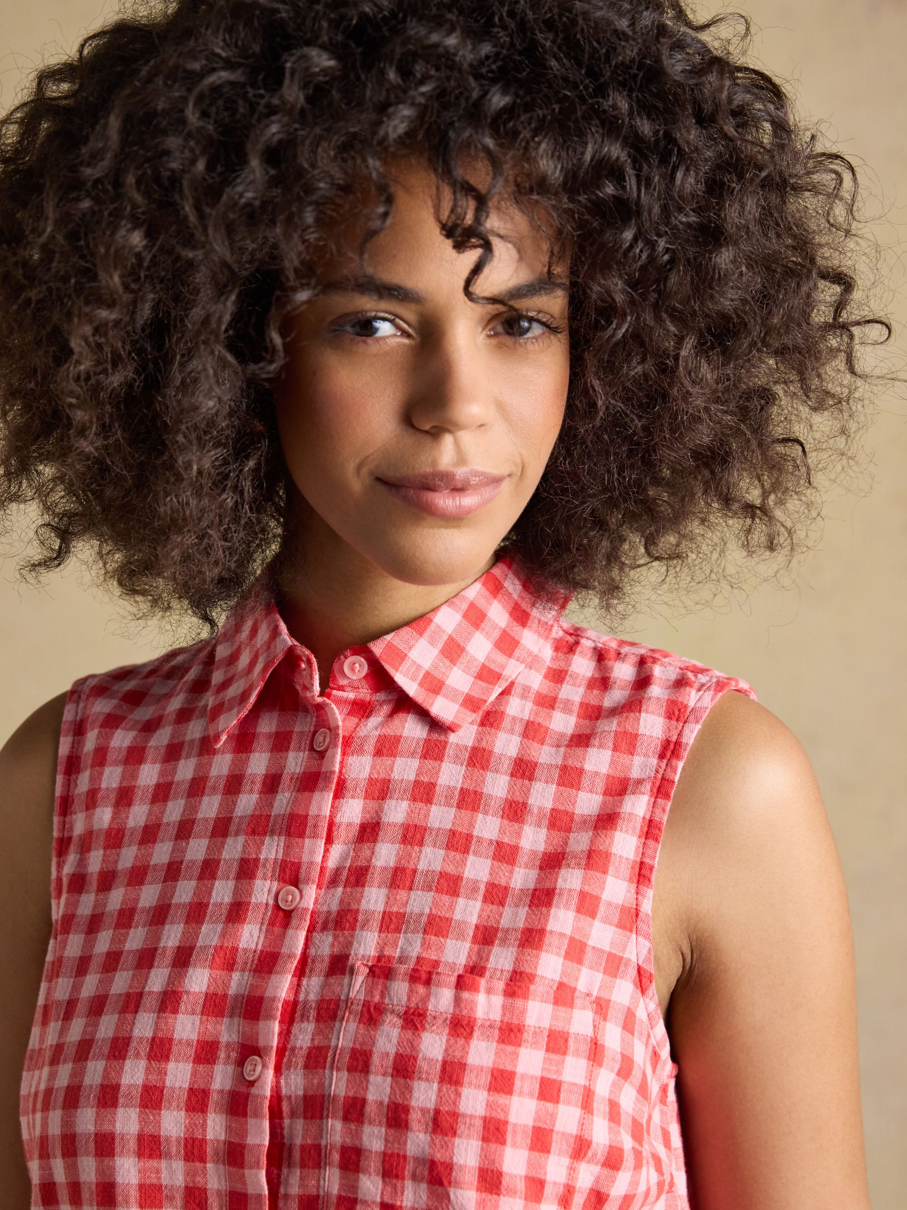 Ida Gingham Sleeveless Shirt - Image 5 of 7