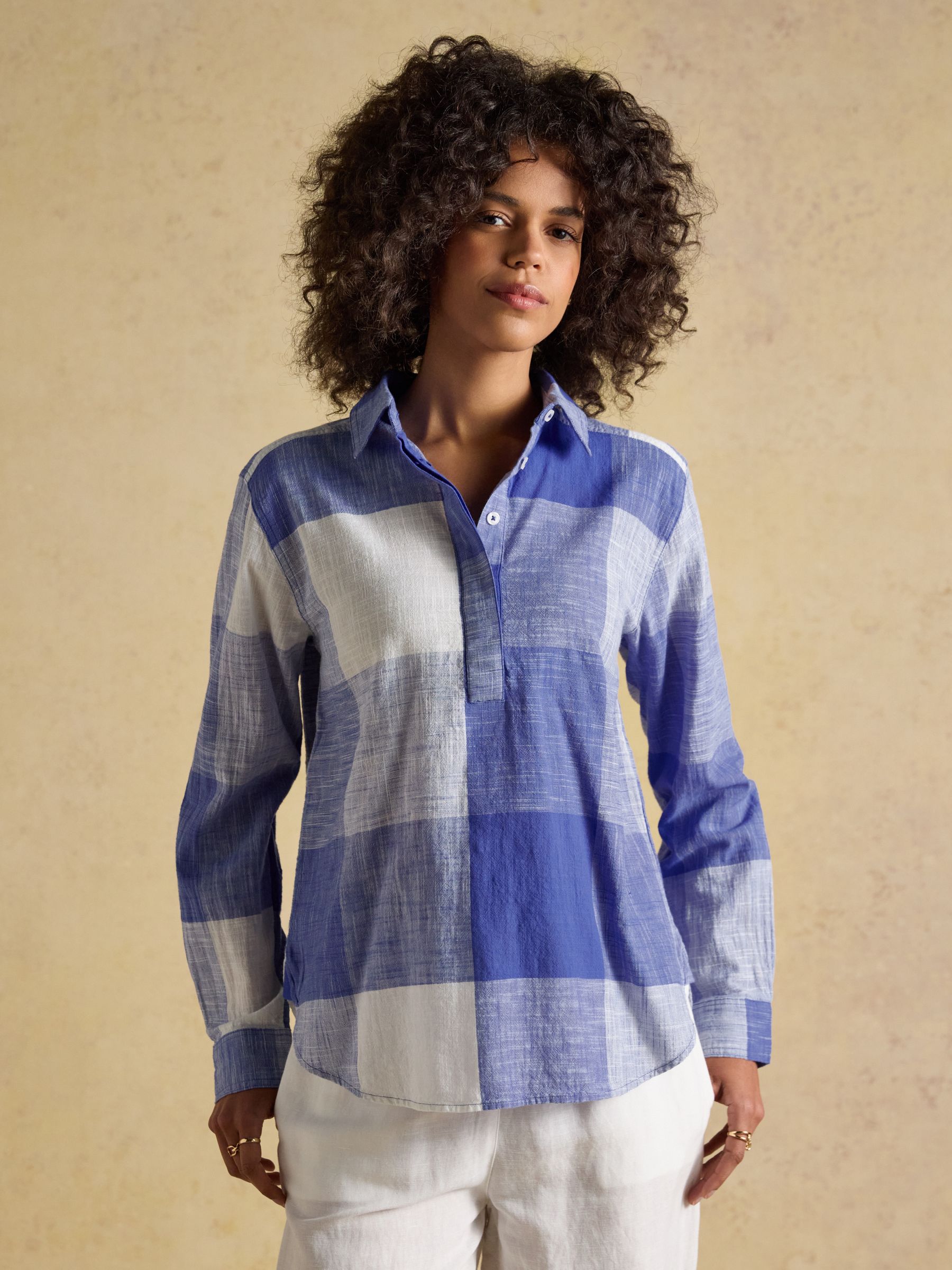 Eva Blue Check Long Sleeved Shirt - Image 1 of 10
