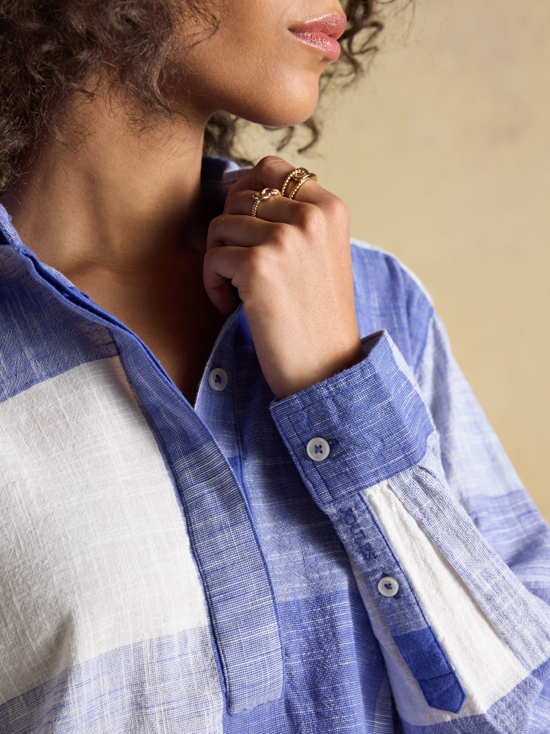 Eva Blue Check Long Sleeved Shirt - Image 5 of 10