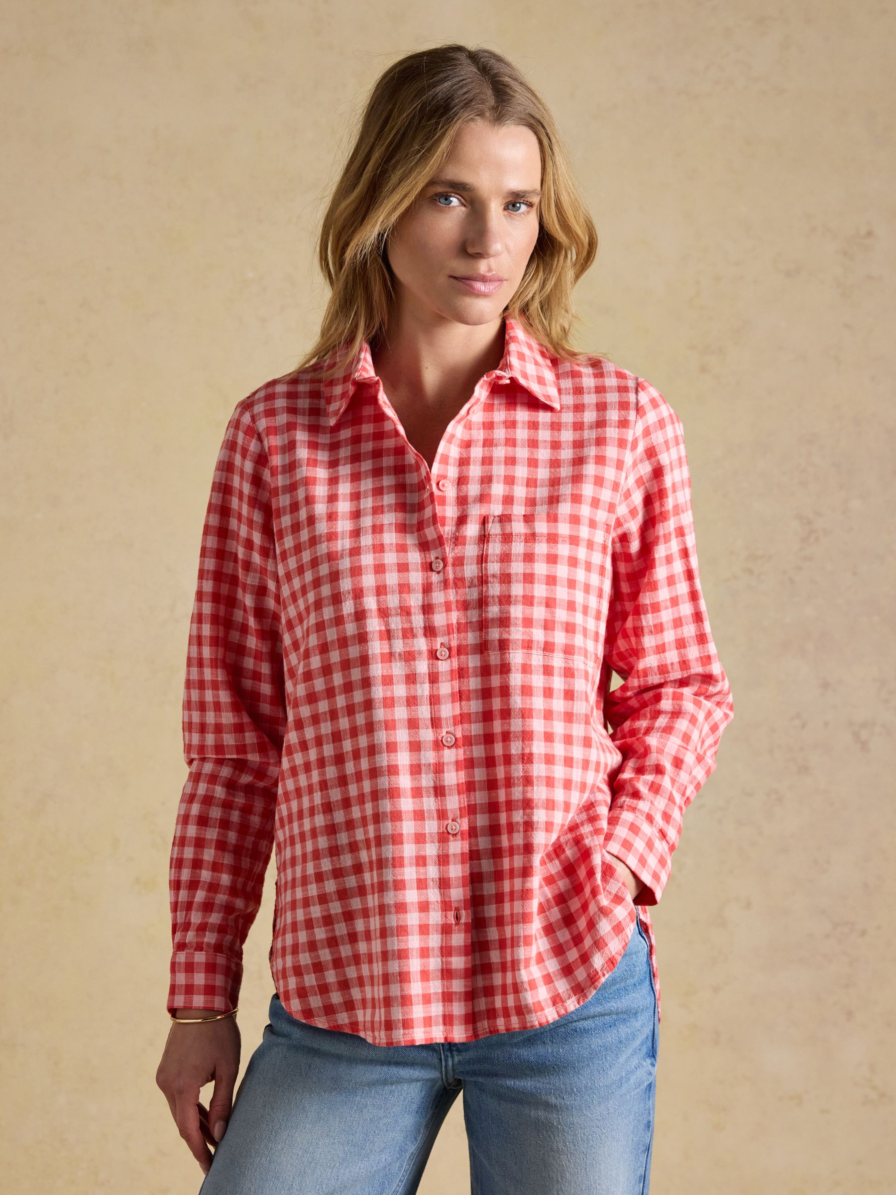 Ida Gingham Long Sleeve Cotton Shirt - Image 1 of 8