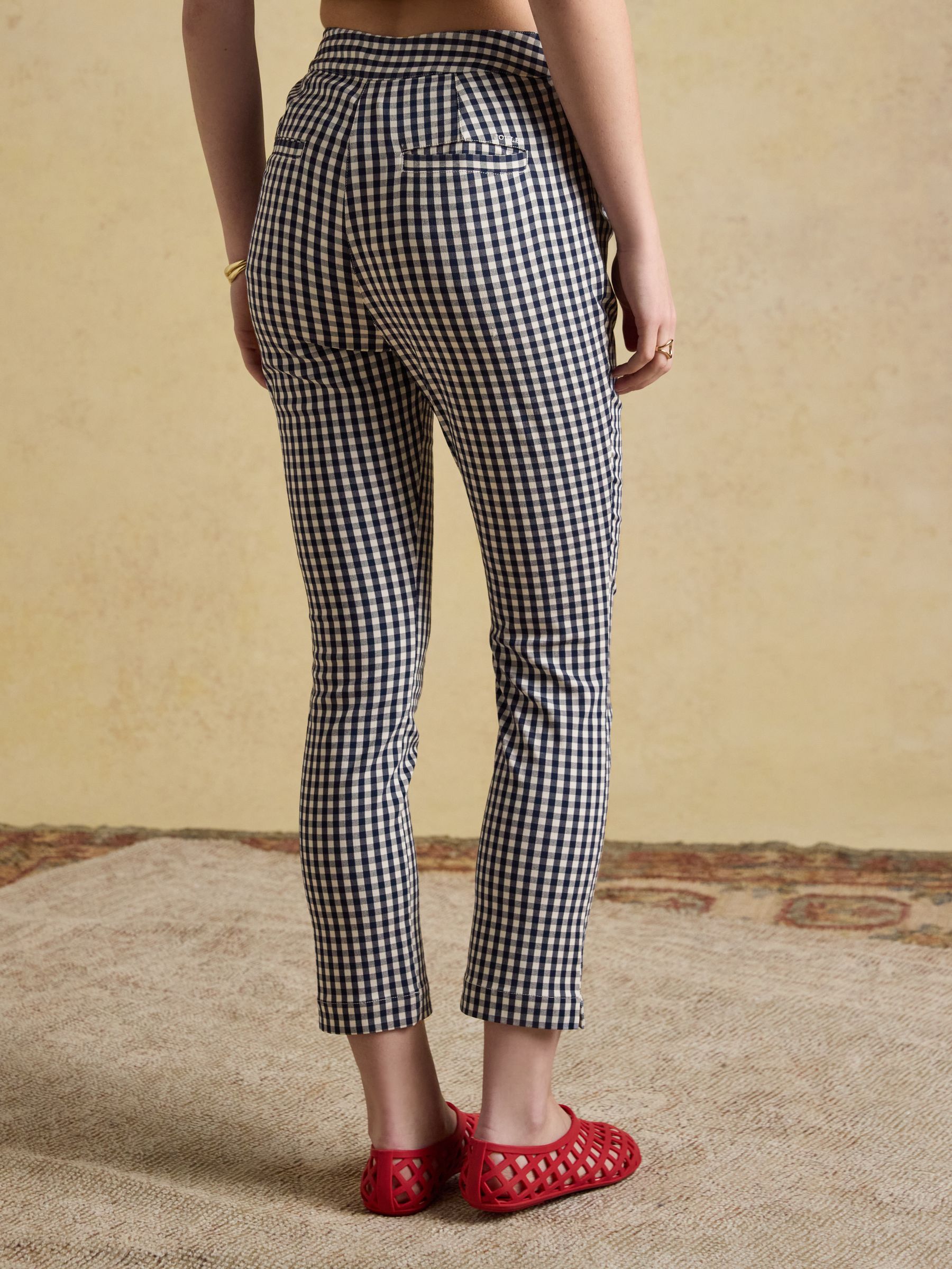 Blue Gingham Capri Cropped Trousers - Image 2 of 8 Blue Gingham Capri Cropped Trousers - Image 2 of 8
