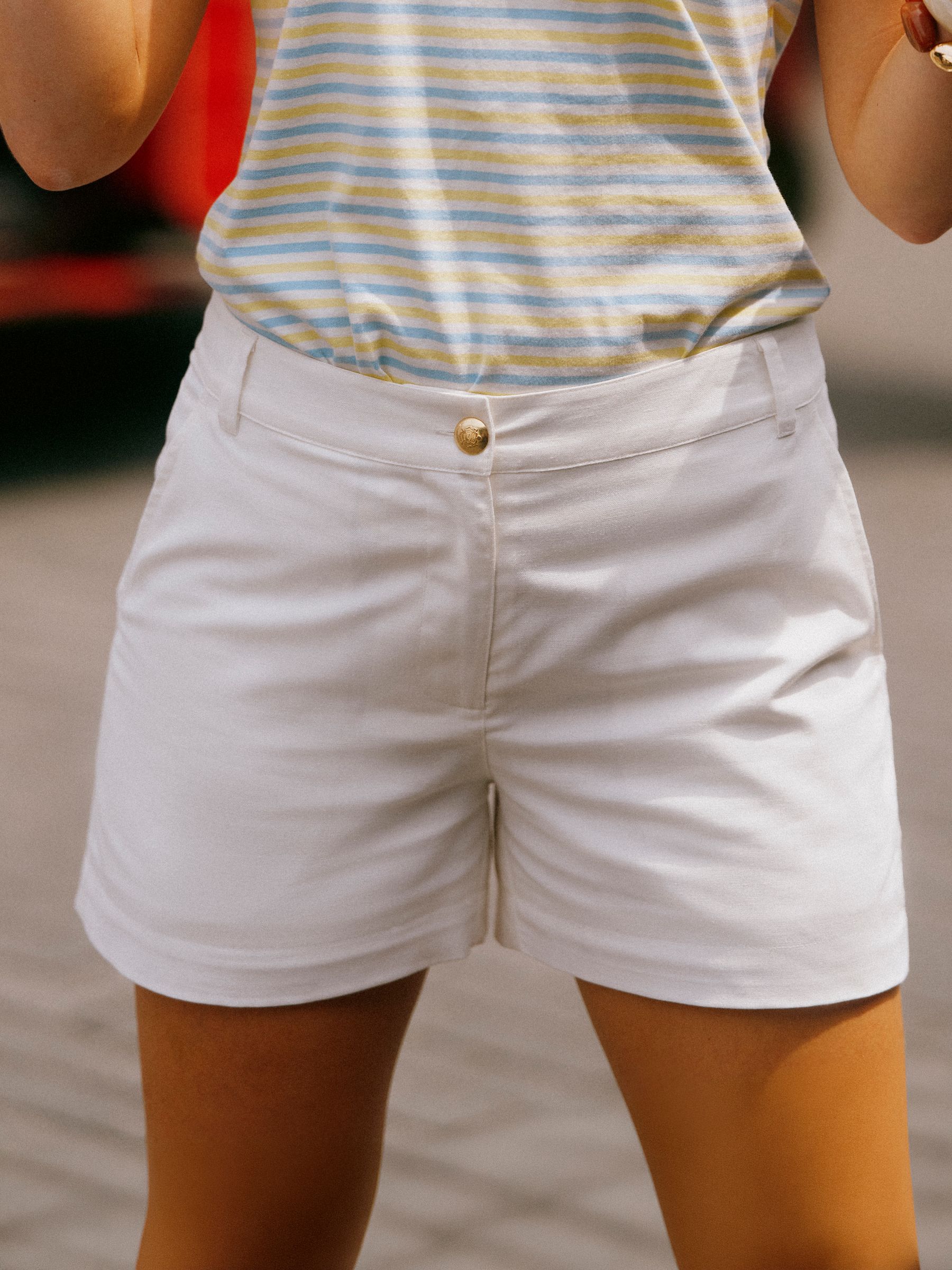 White Buttoned Tailored Short - Image 1 of 9
