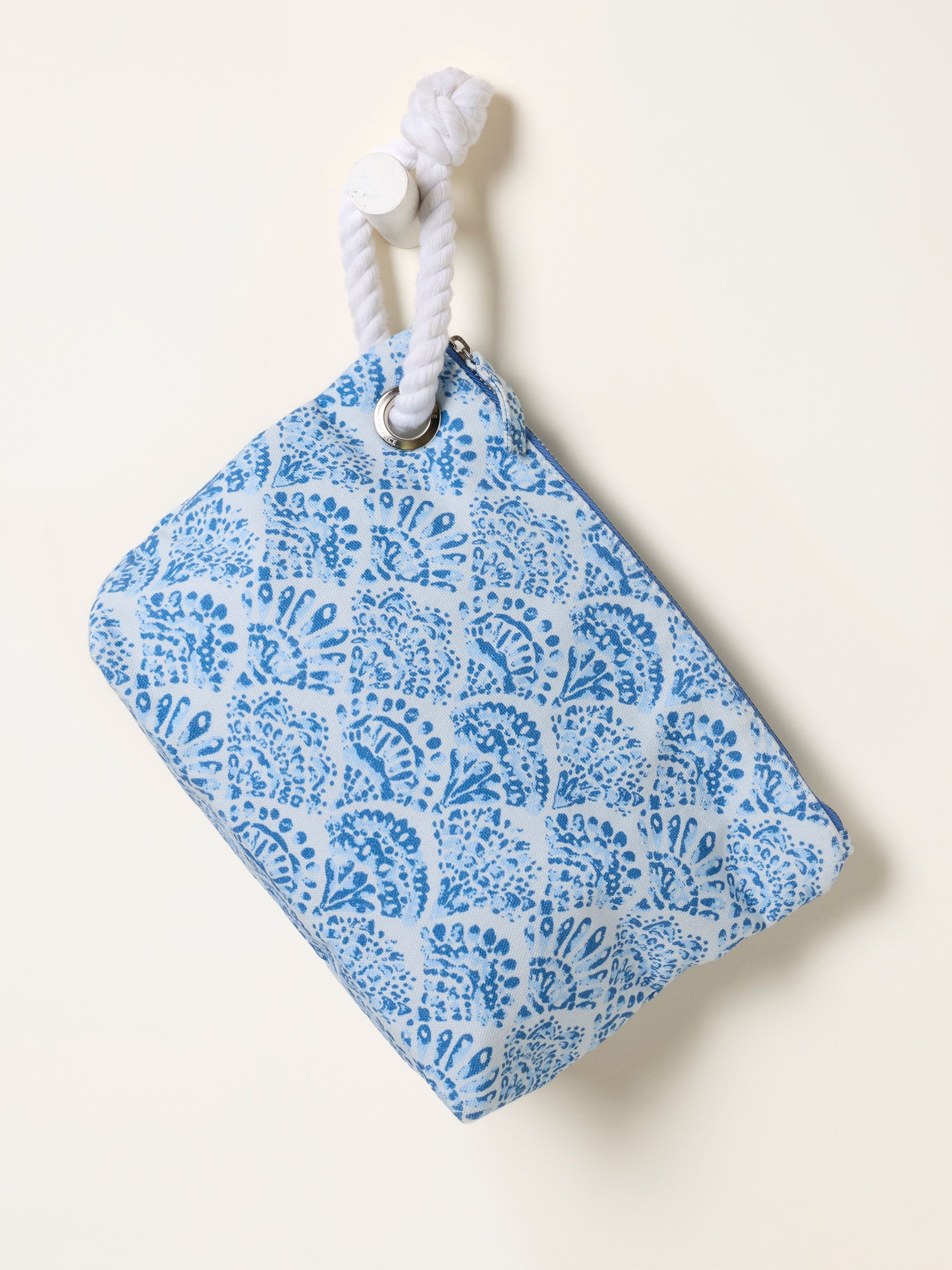 Light Blue Shell Print Travel Wash Bag - Image 2 of 2