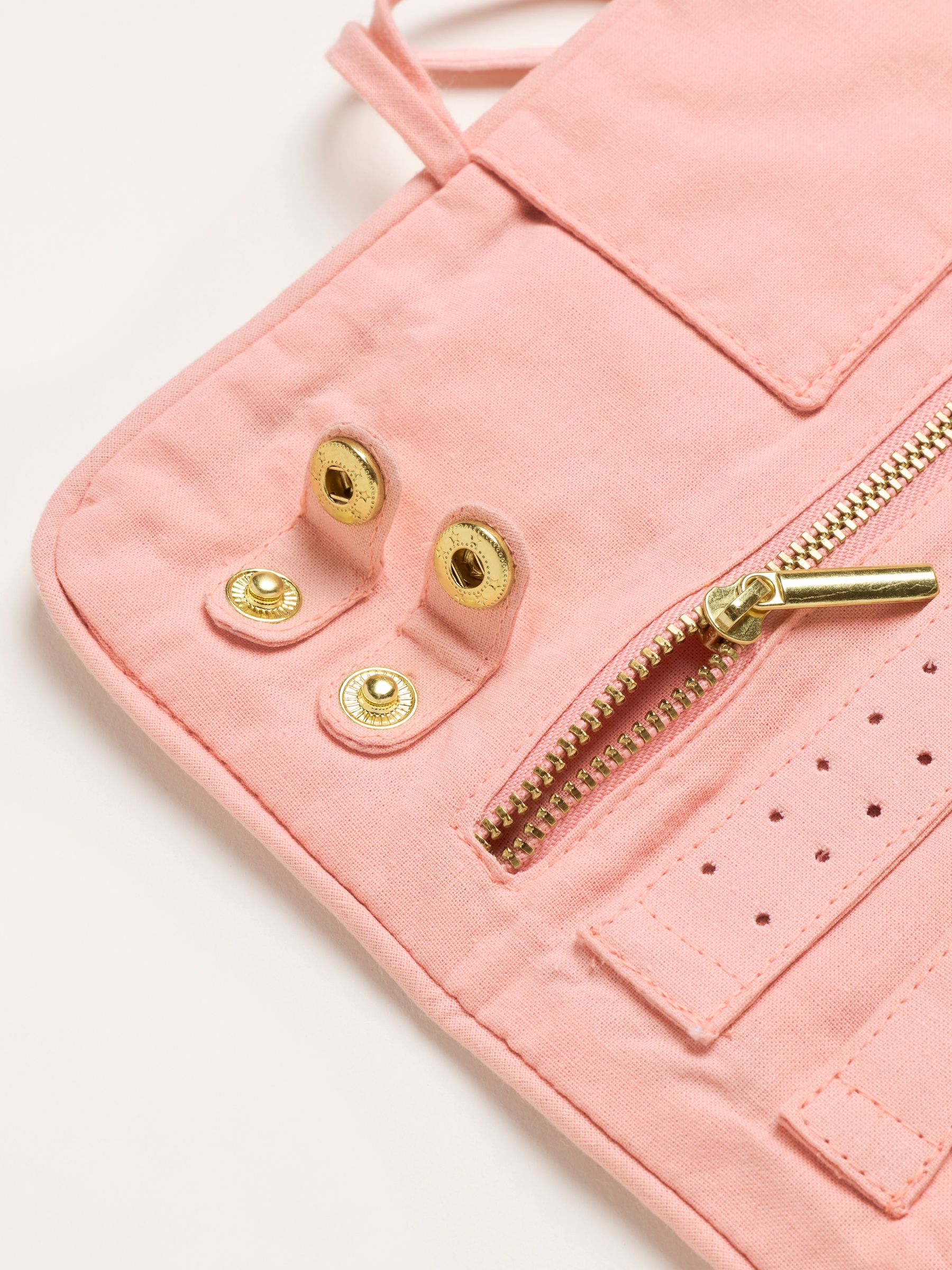 Coral Pink Sun Embroidered Jewellery Roll - Image 3 of 3