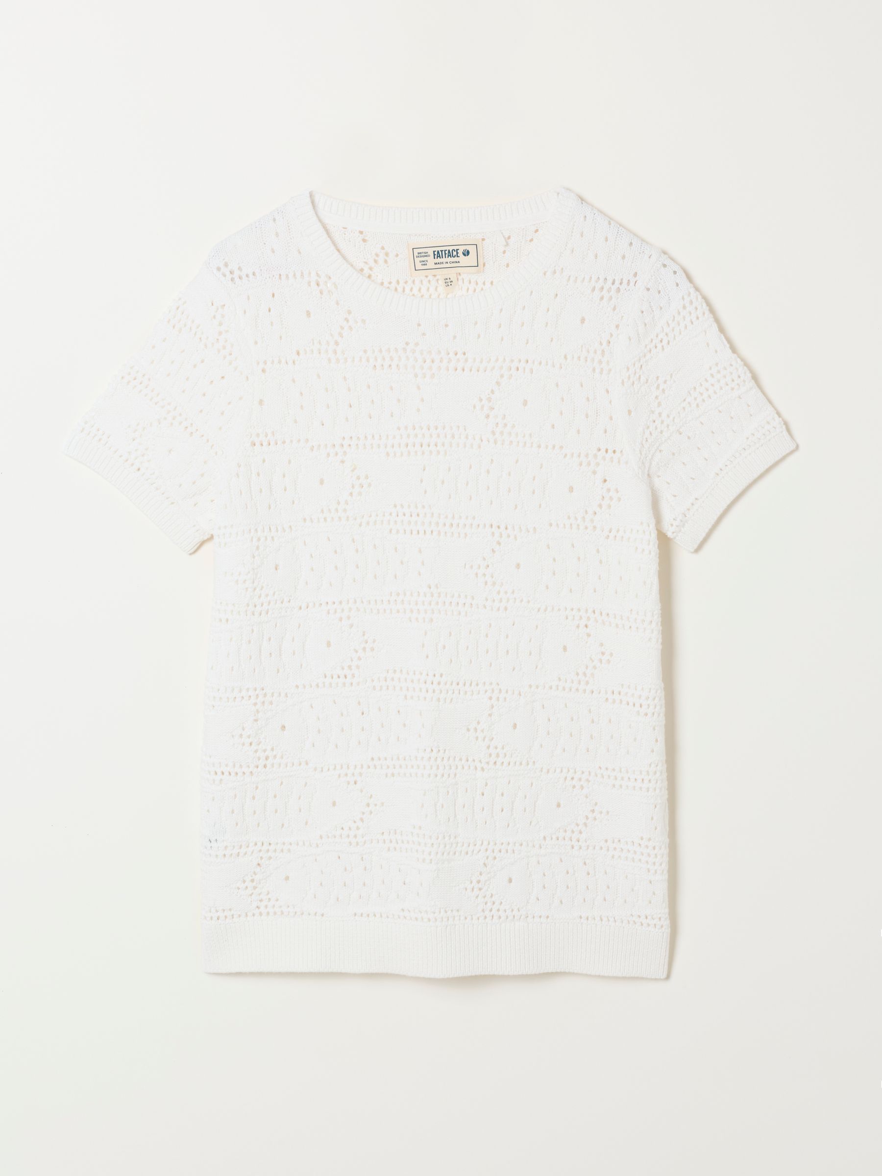 White Sardine Knitted Pattern Top - Image 1 of 1