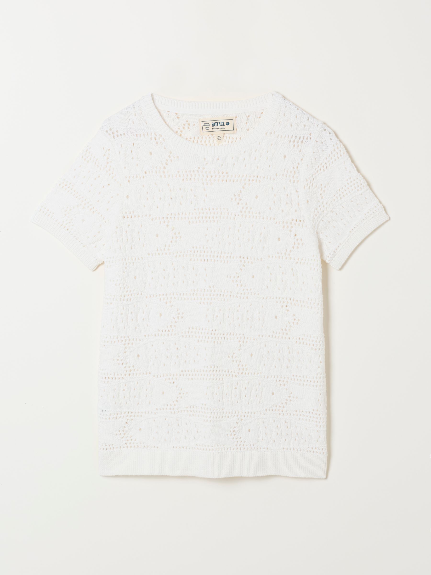 White Sardine Knitted Pattern Top - Image 6 of 6