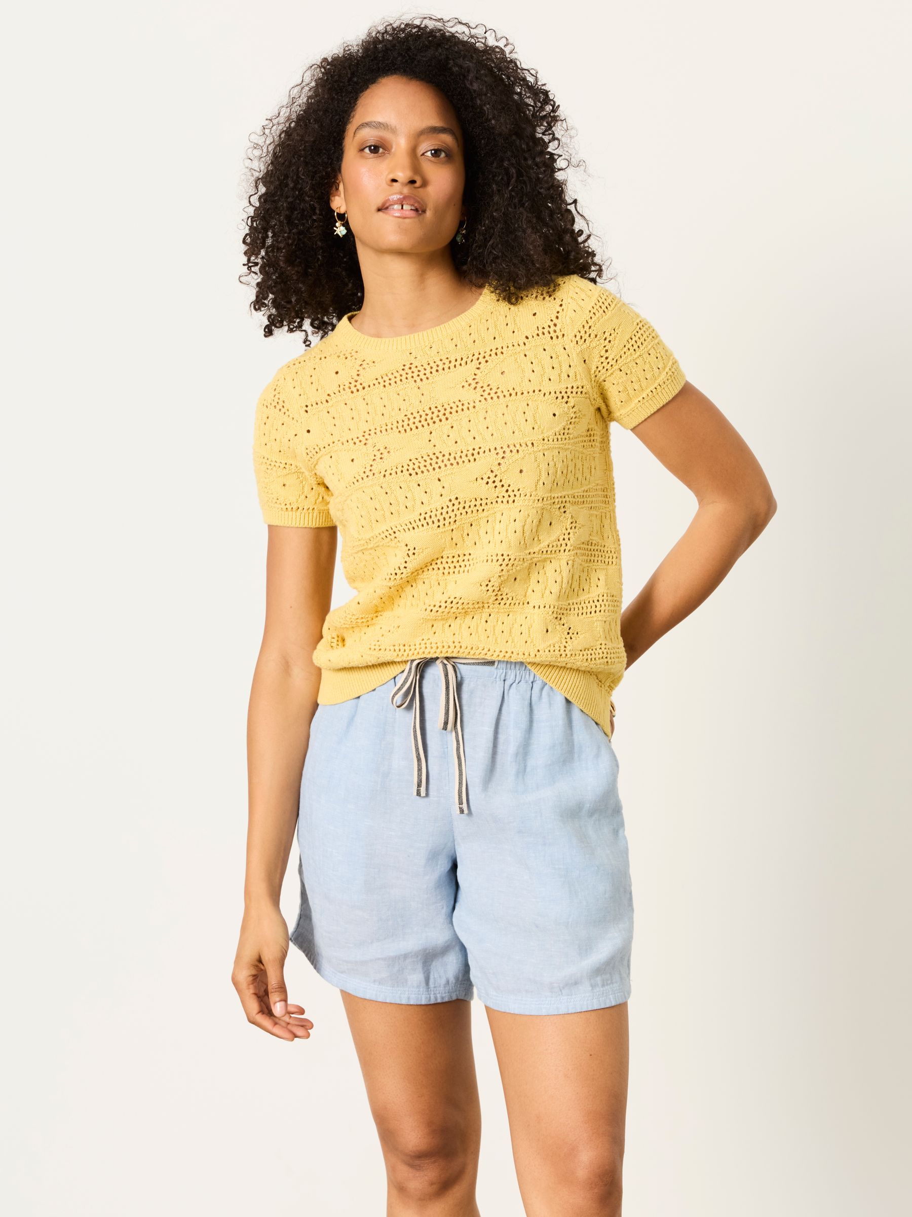 Yellow Sardine Knitted Pattern Top - Image 1 of 5