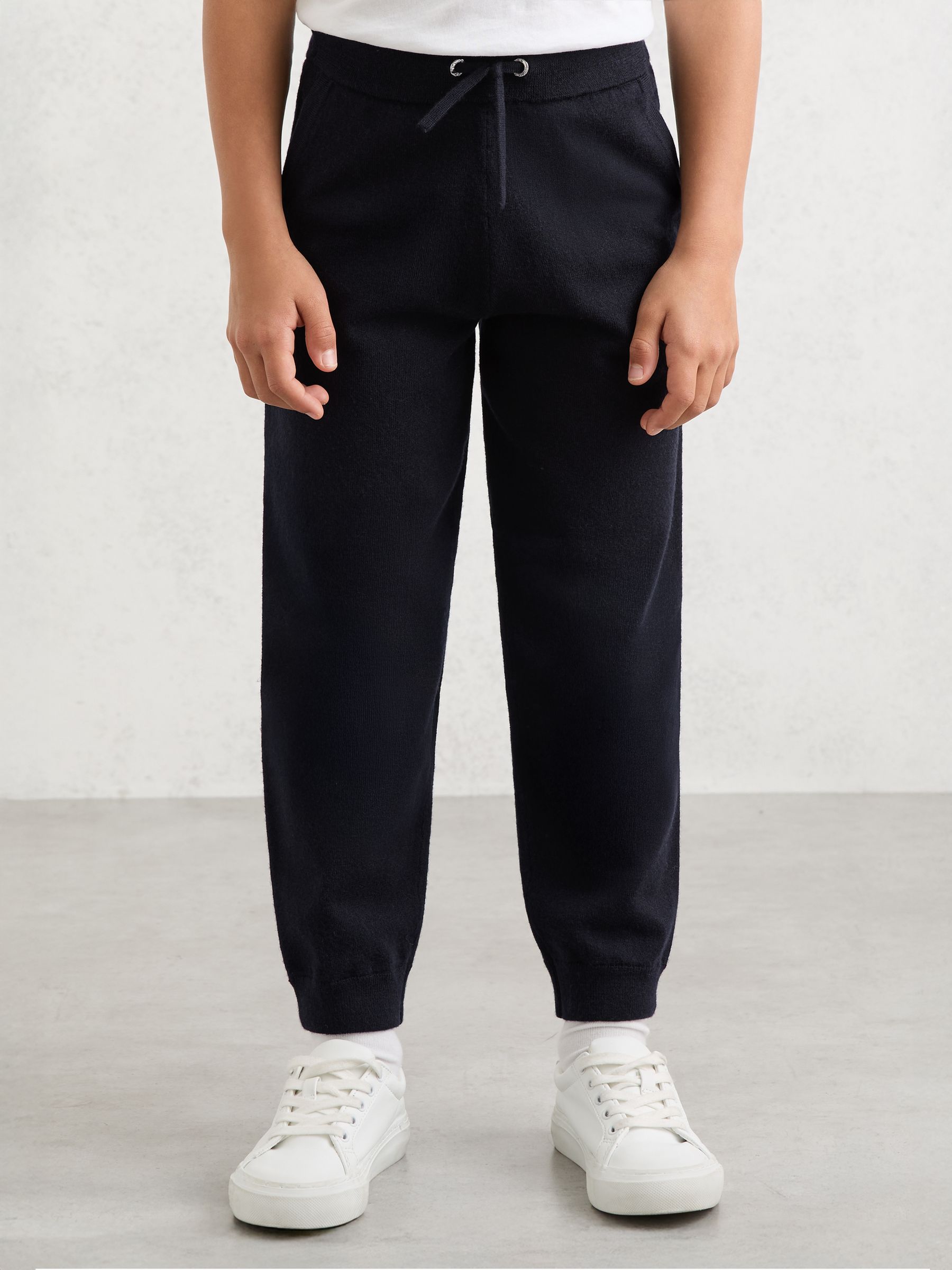 Merino Wool Cuffed Joggers in Navy - Image 3 of 5