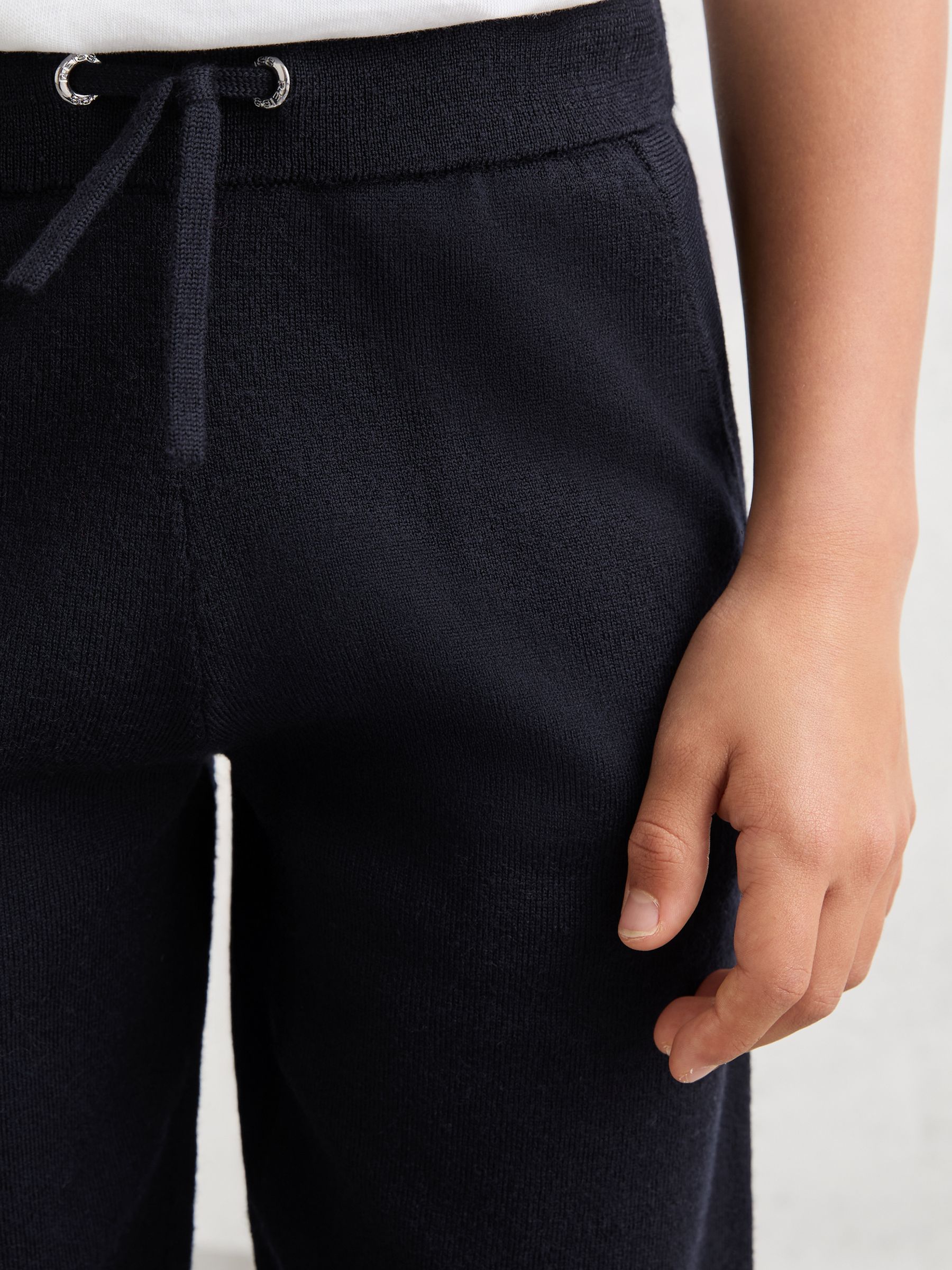 Merino Wool Cuffed Joggers in Navy - Image 4 of 5